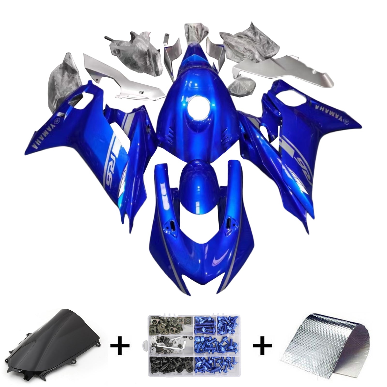 Kit de carenado Amotopart Yamaha YZF-R6 2017-2023 azul Style8