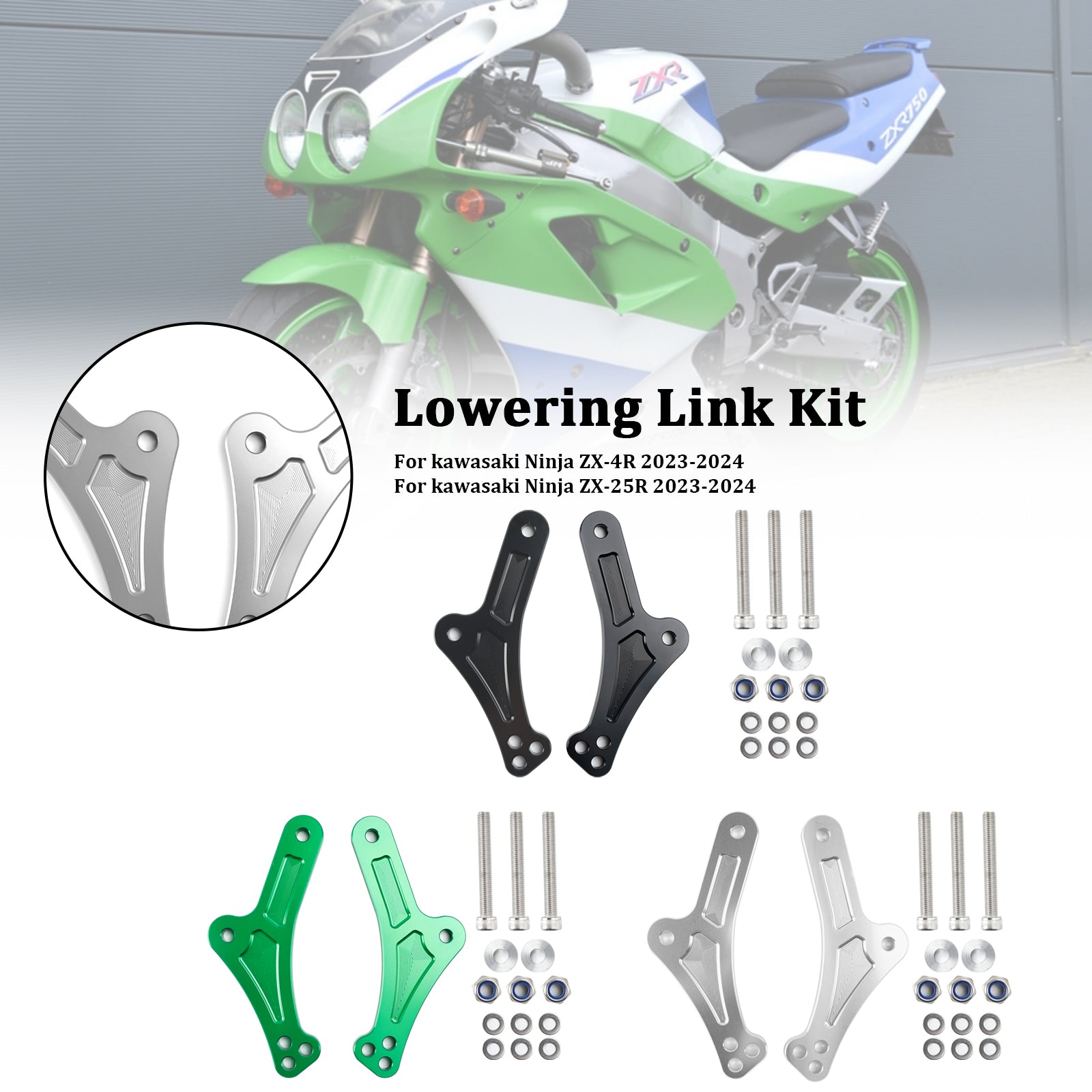 23-24 Kawasaki ZX-25R ZX-4R Liens de suspension inférieurs réglables