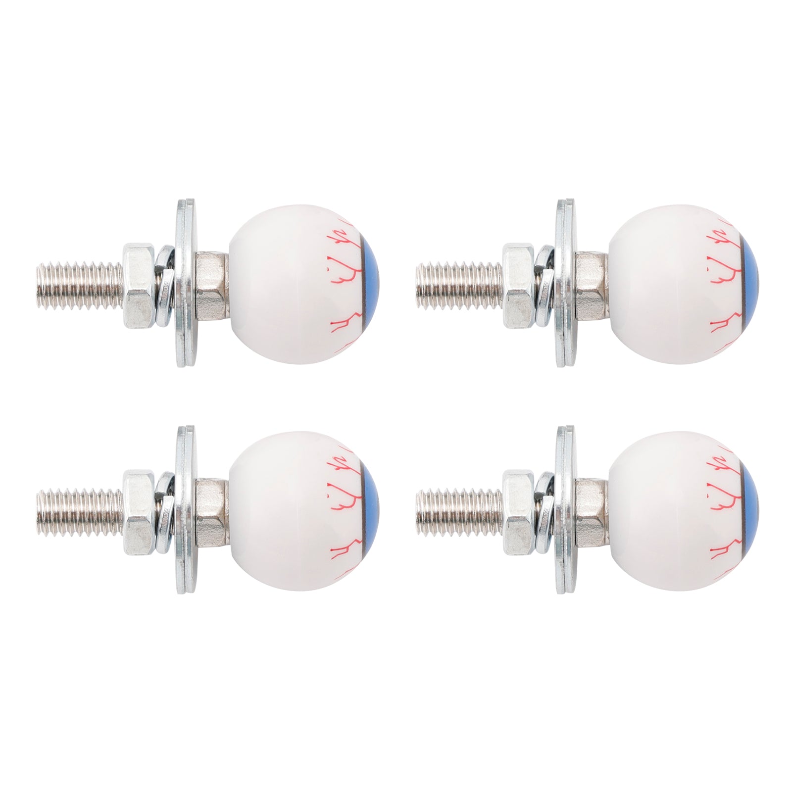 4x Motorcycle Bike Plastic Eyeball License Plate Bolt On Screw On Frame Nut