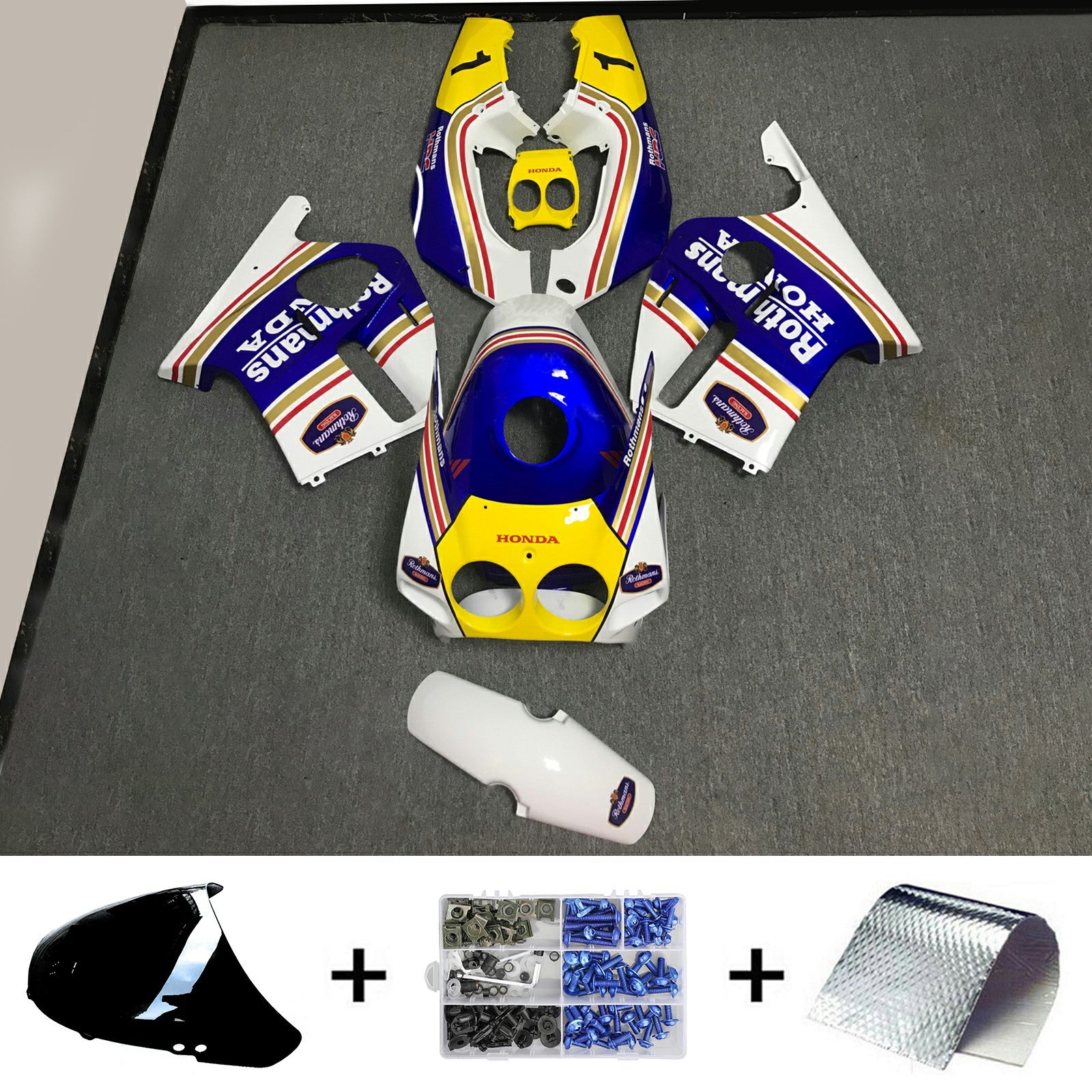 Amotopart 1990-1998 CBR250RR MC22 Honda Yellow&Blue Fairing Kit