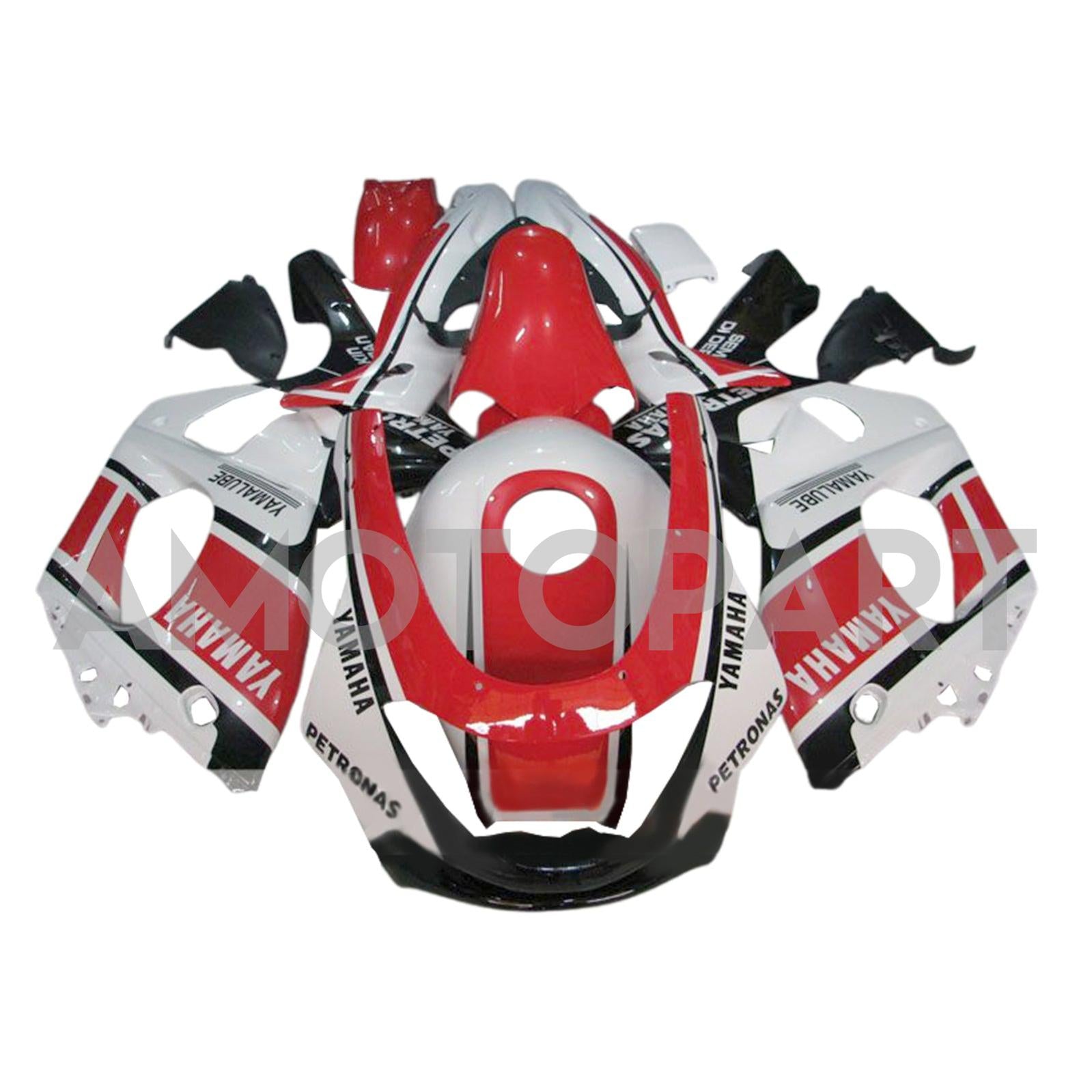 Amotopart 1996-2007 Yamaha YZF 600R Thundercat White Black Red Fairing Kit