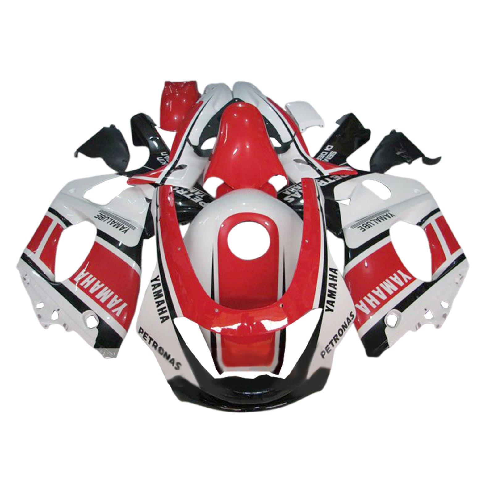 Amotopart Verkleidungssatz für Yamaha YZF 600R Thundercat, 1996–2007, Weiß/Schwarz/Rot