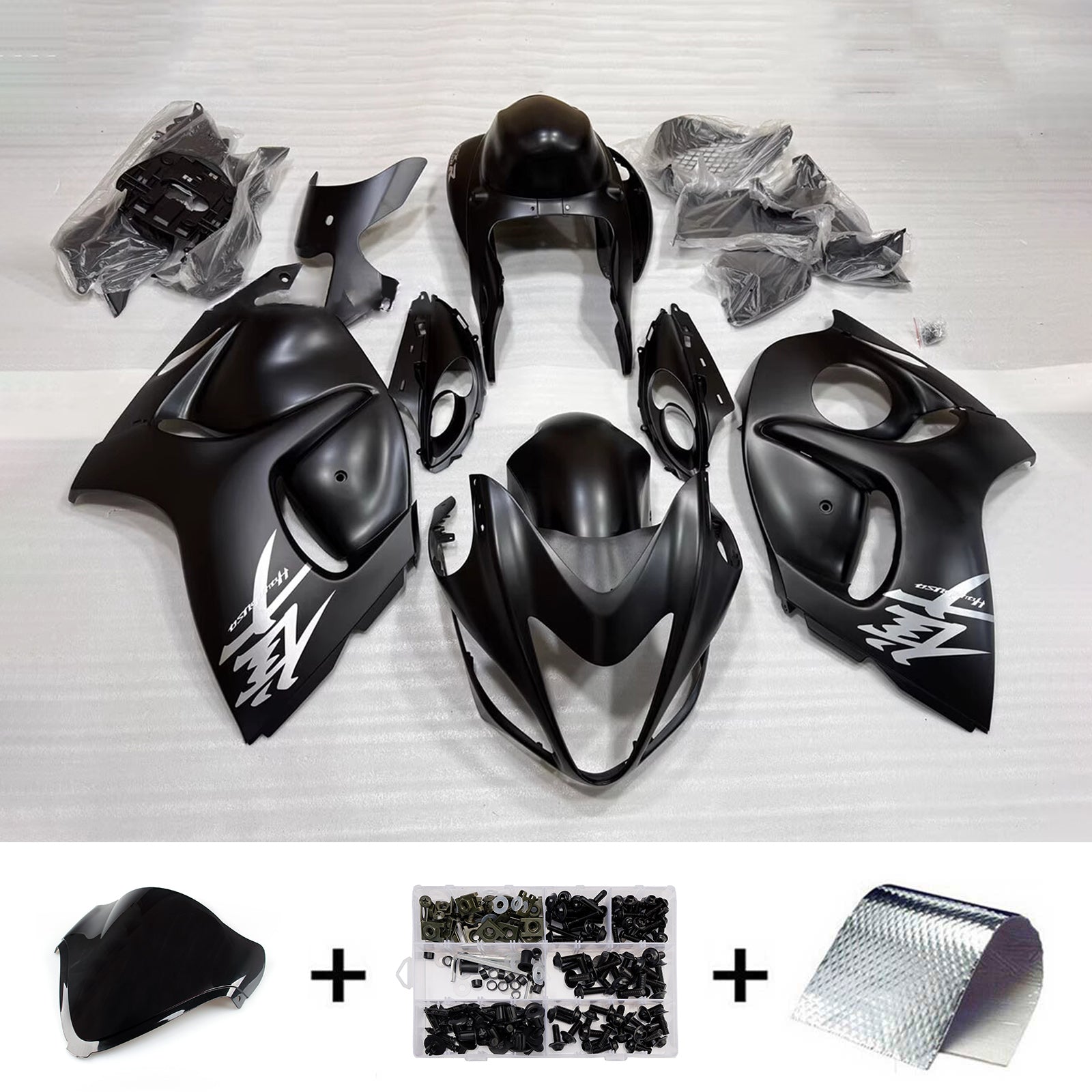 Amotopart 2008-2020 Suzuki Hayabusa GSX1300R Black Fairing Kit