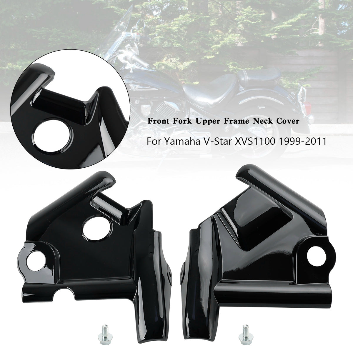 Front Fork Upper Frame Neck Cover For Yamaha V-Star XVS1100 1999-2011