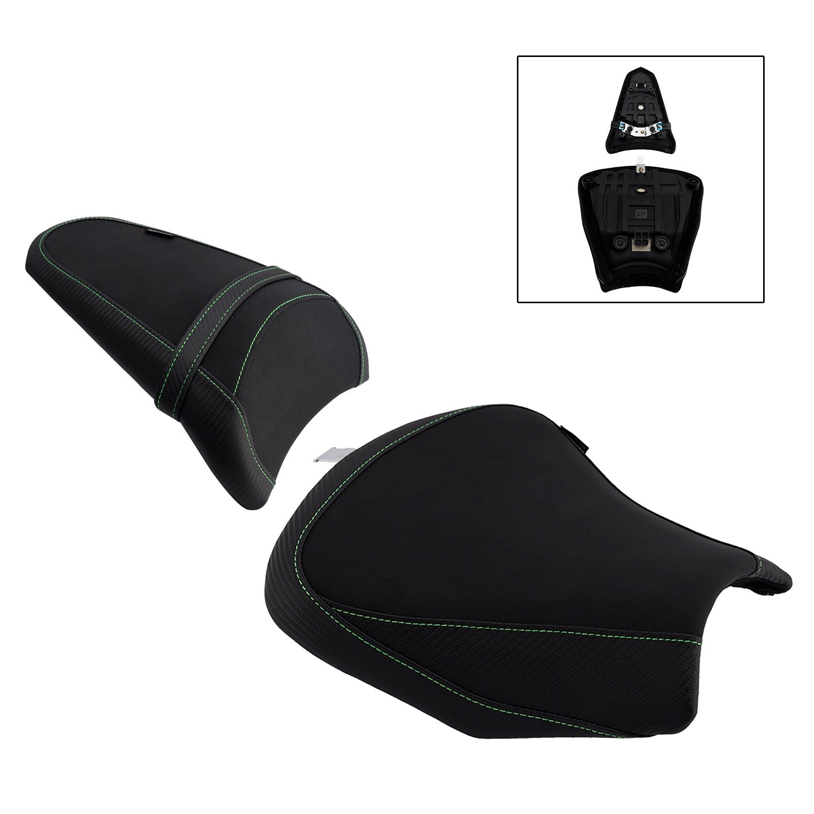 2017-2025 Kawasaki Ninja 650 Z650-coureur&PPassagiersstoel achterkussen groen