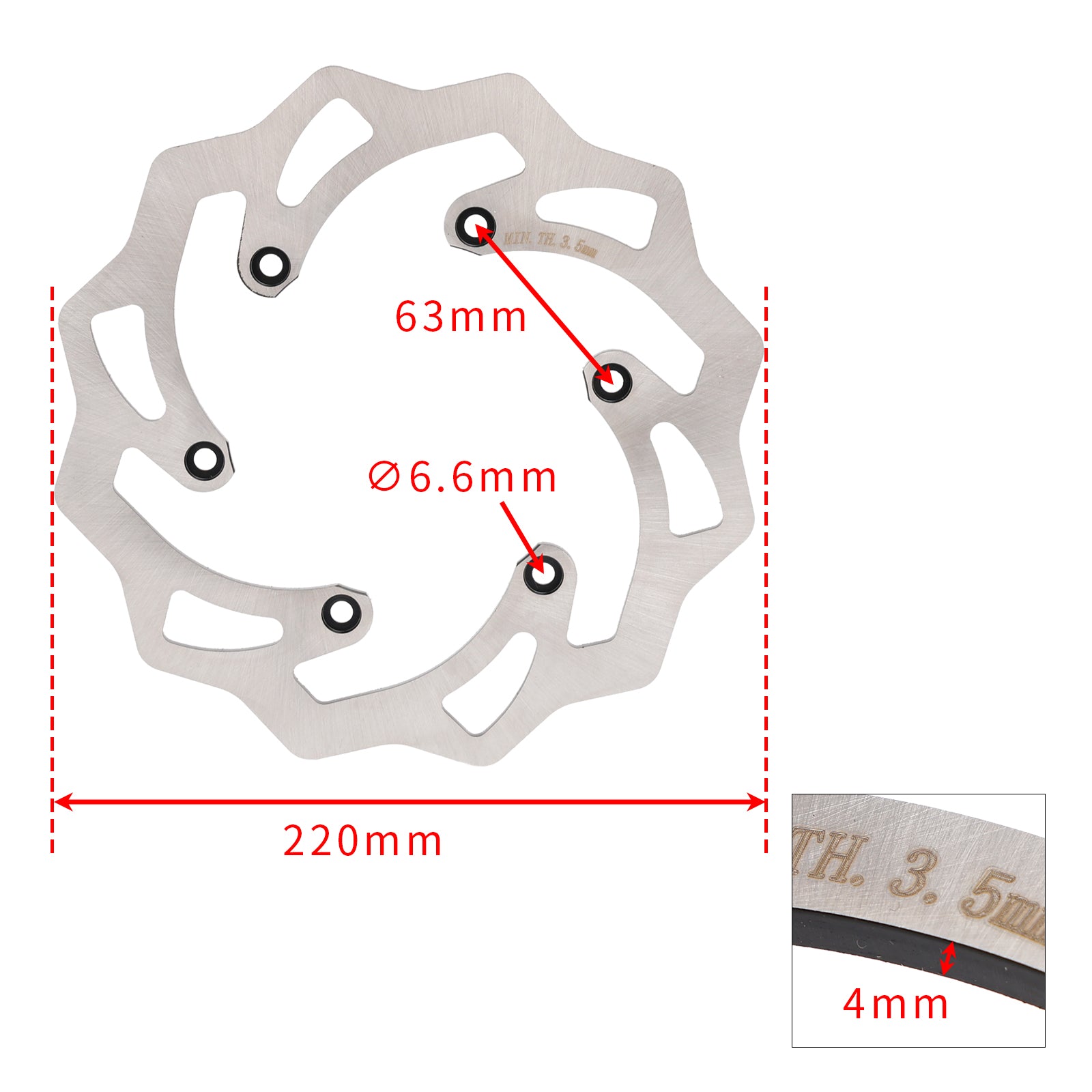125 150 200 250 300 350 400 450 520 EXC XC MX SX Front Rear Brake Disc Set