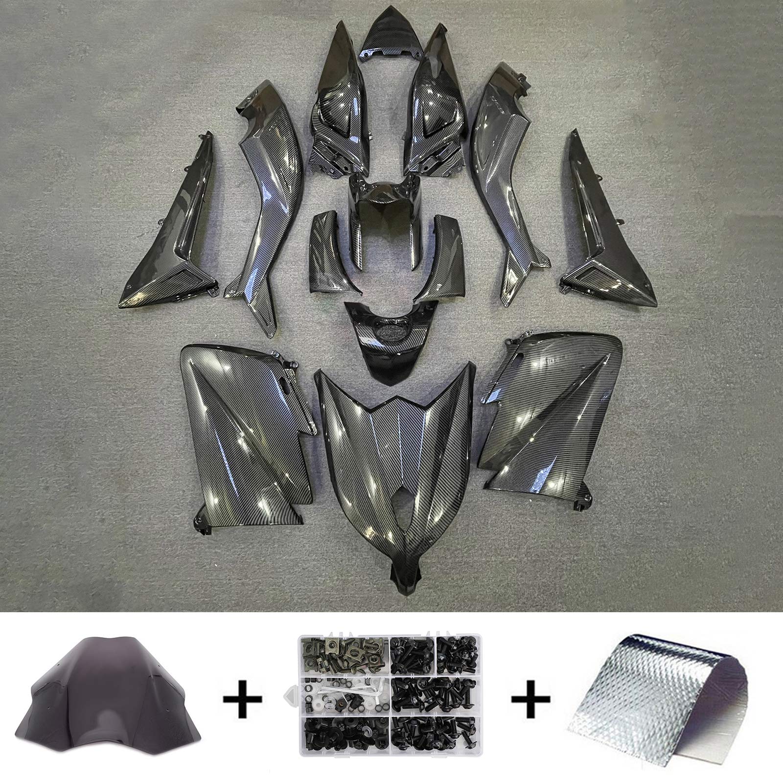 Amotopart 2012-2014 T-Max TMAX530 Yamaha Carbon Fiber Black Fairing Kit