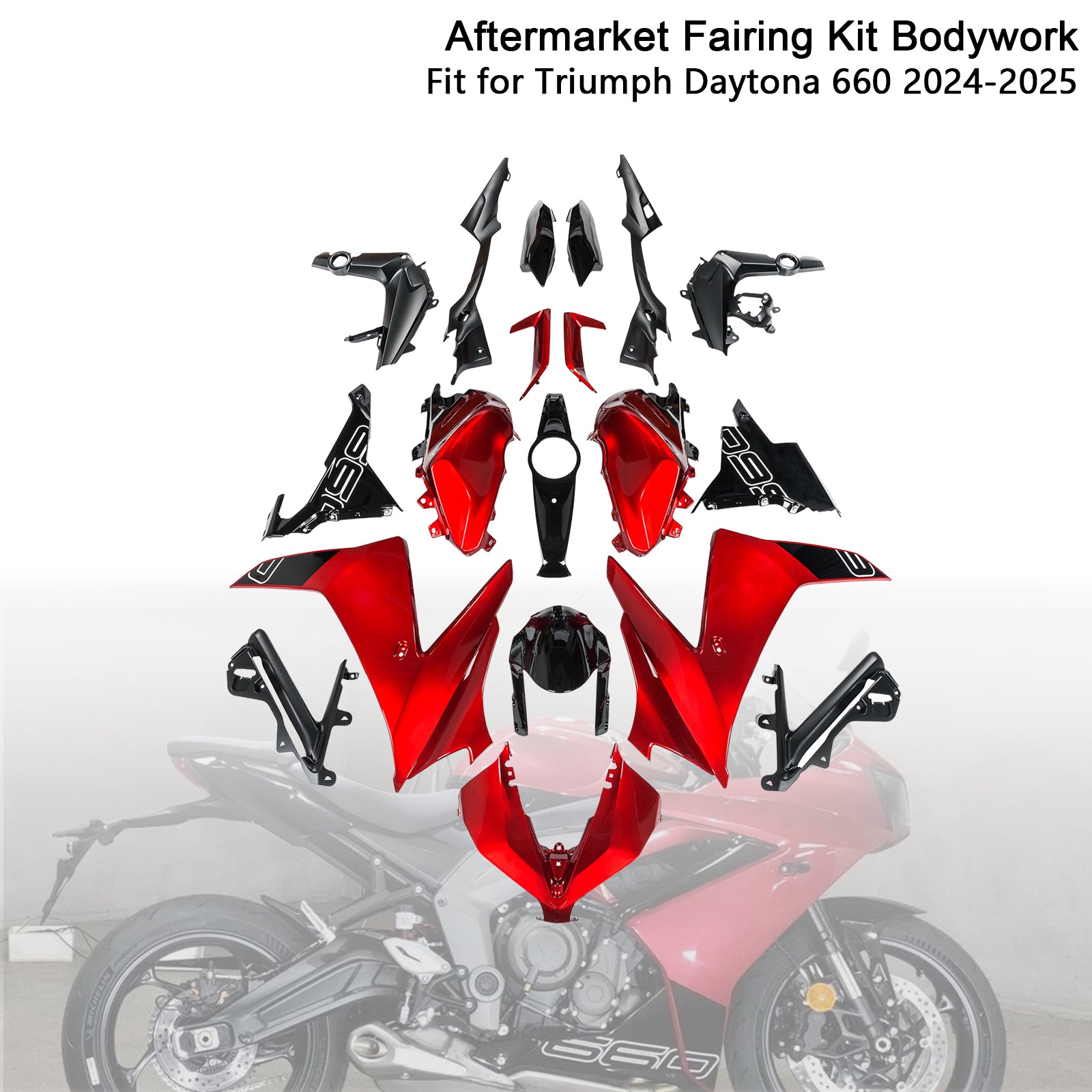 Amotopart 2024-2025 Triumph Daytona 660 Fairing Kit