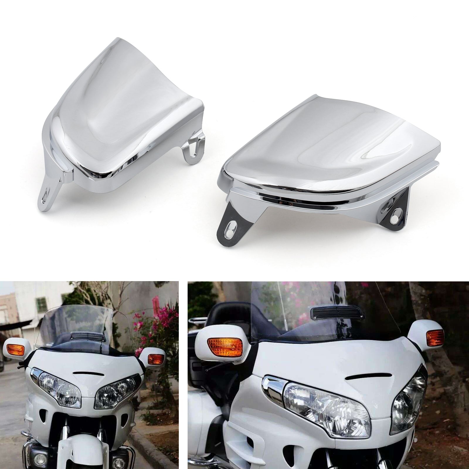 2006-2014 Honda Goldwing Gold Wing GL1800 Fronte di copertura per fari cromata anteriore