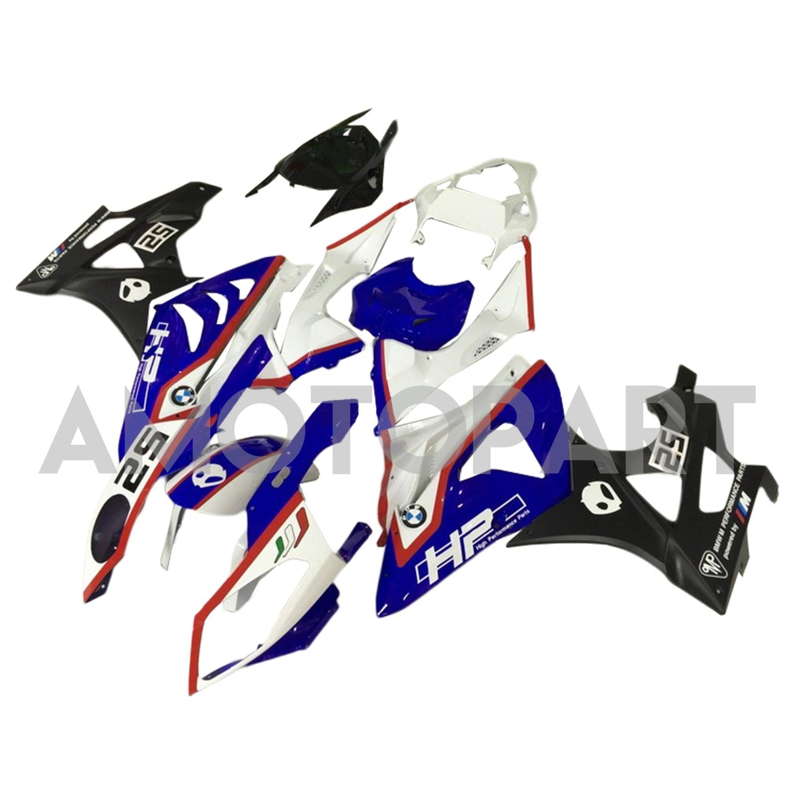 Amotopart BMW S1000RR 2009-2014 Kit de carenado azul y rojo Style2