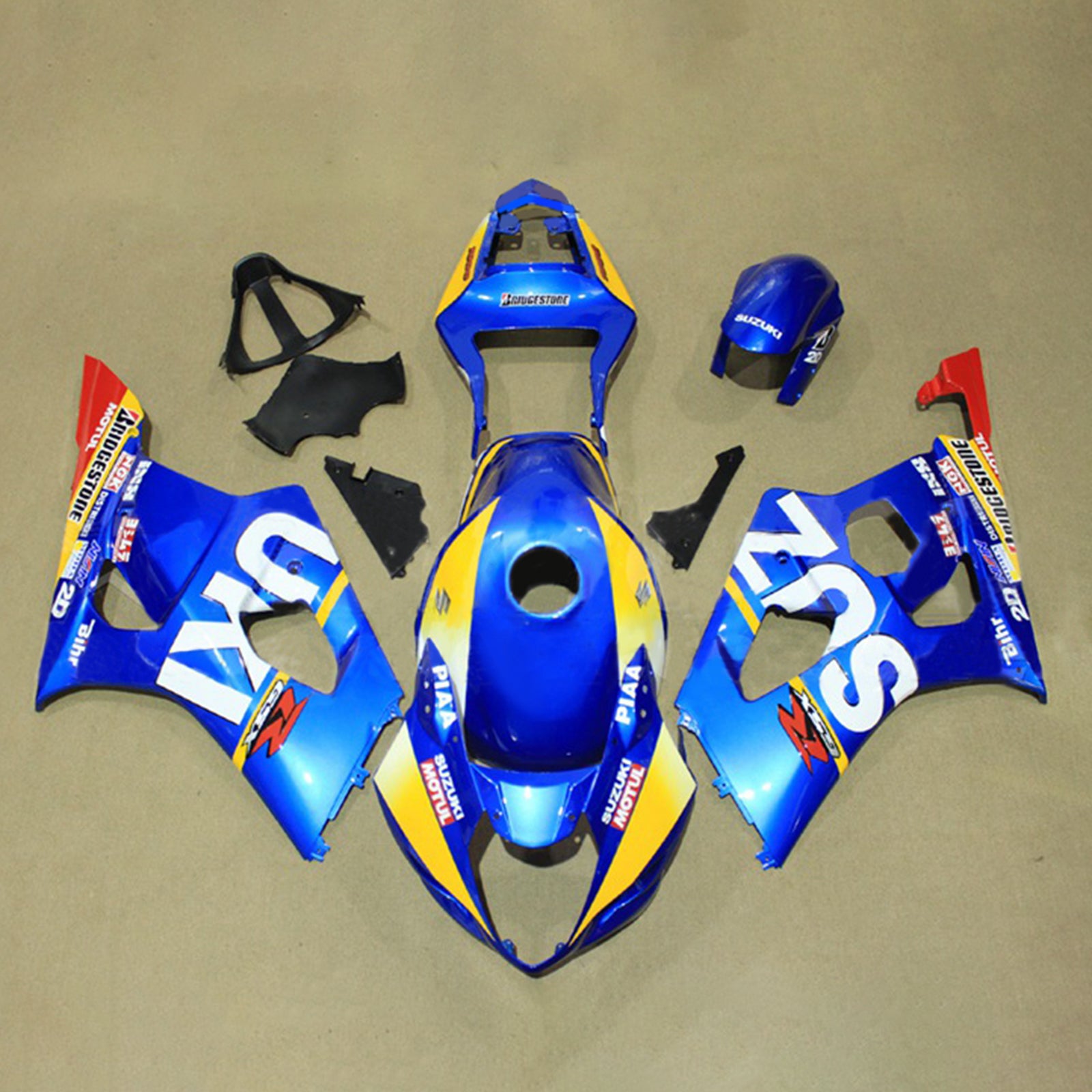 Amotopart 2003-2004 K3 Suzuki GSXR1000 Blue&Yellow Fairing Kit