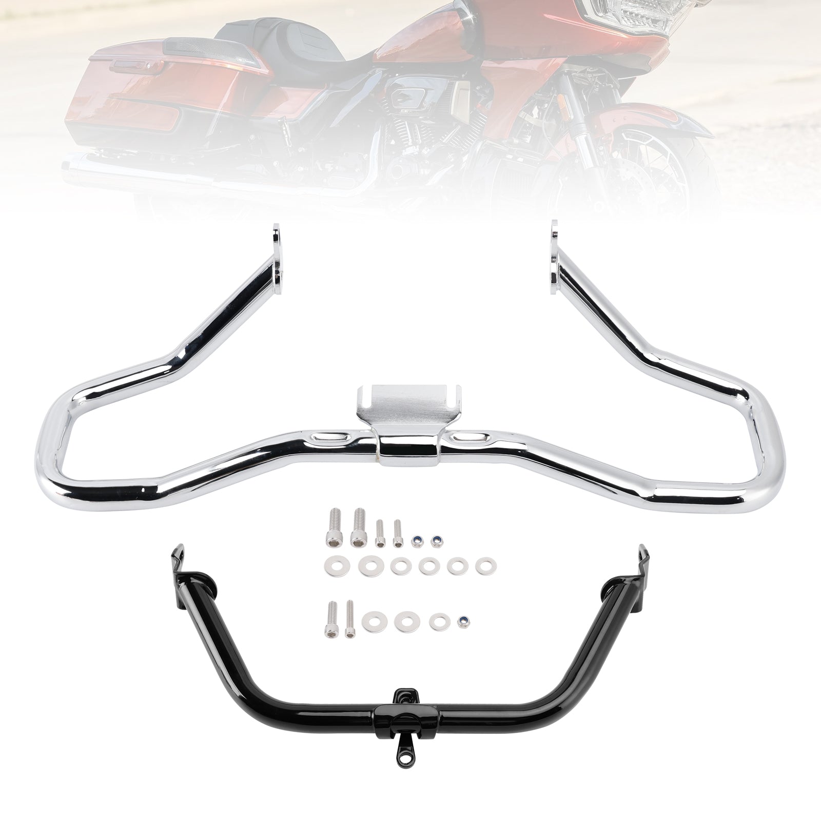 2014-2022 Harley Road Glide Motor Guard Frame Anti-Crash-Stoßfängerschutzchrom