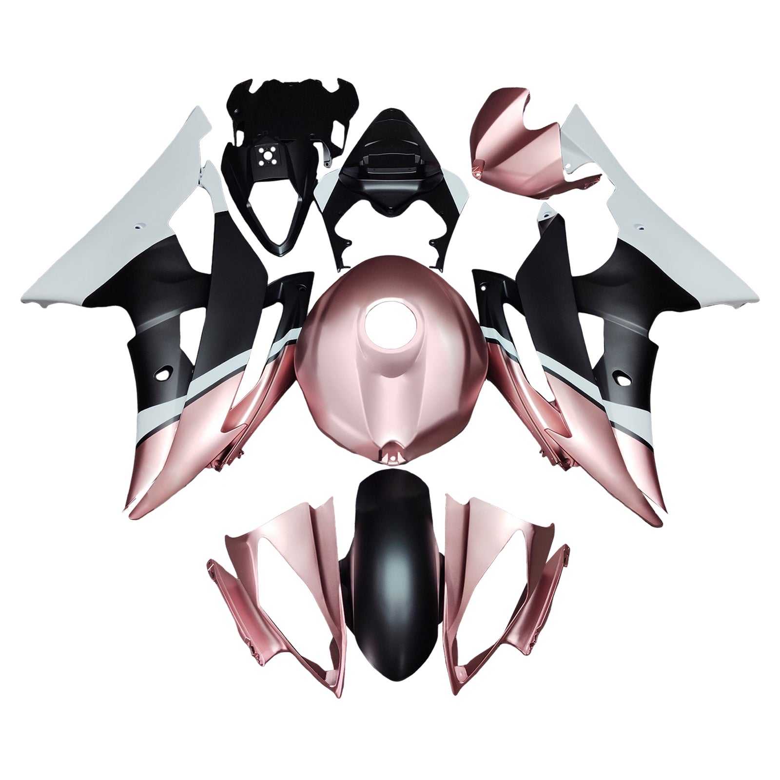 Amotopart 2008-2016 Yamaha YZF-R6 Pink & Black Fairing Kit