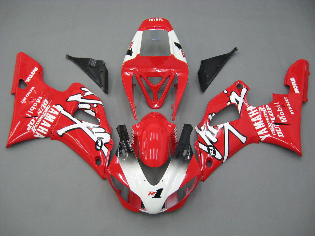 Amotopart 1998-1999 Yamaha YZF 1000 R1 Red&White Logos Fairing Kit