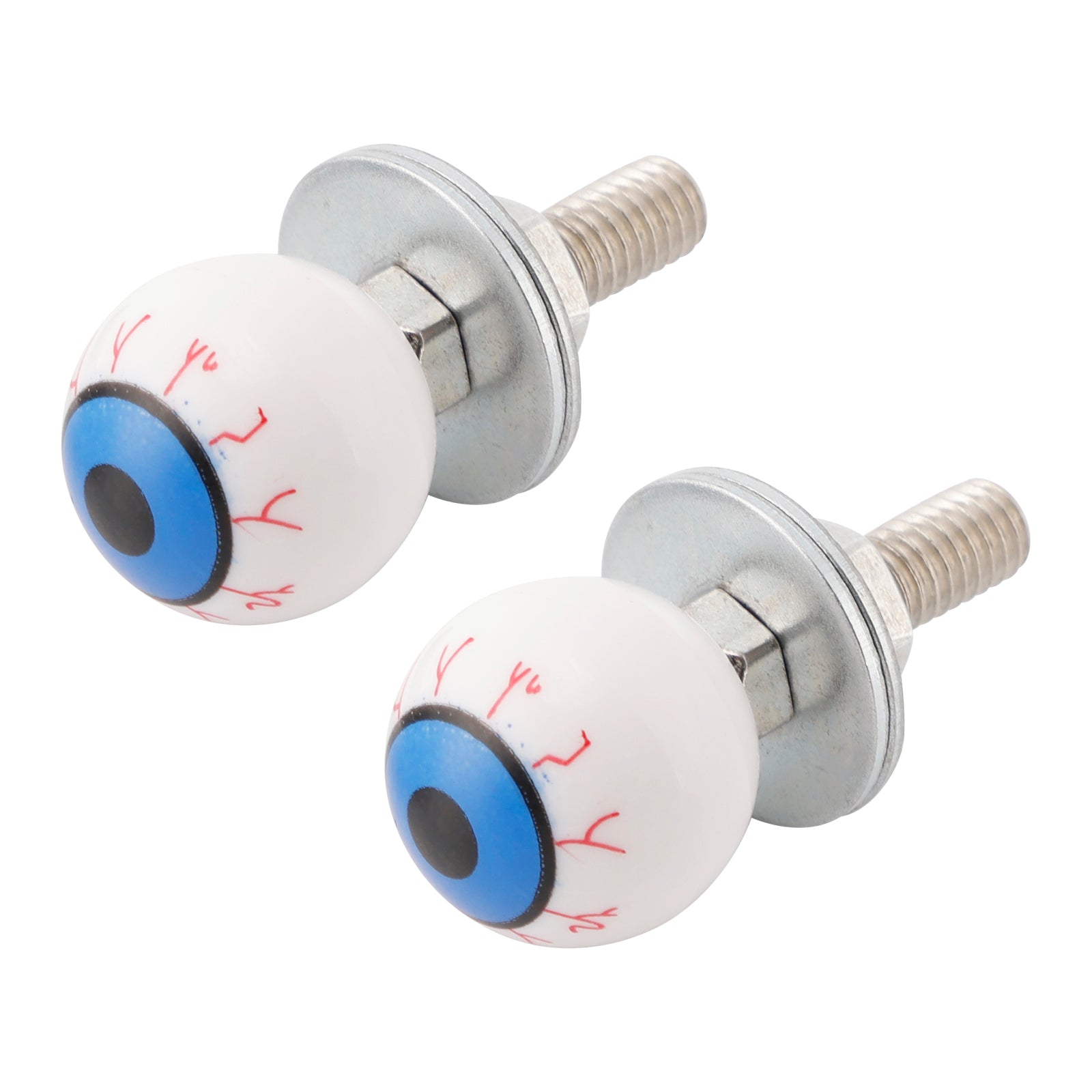 2x Motorcycle Bike Plastic Eyeball License Plate Bolt On Screw On Frame Nut