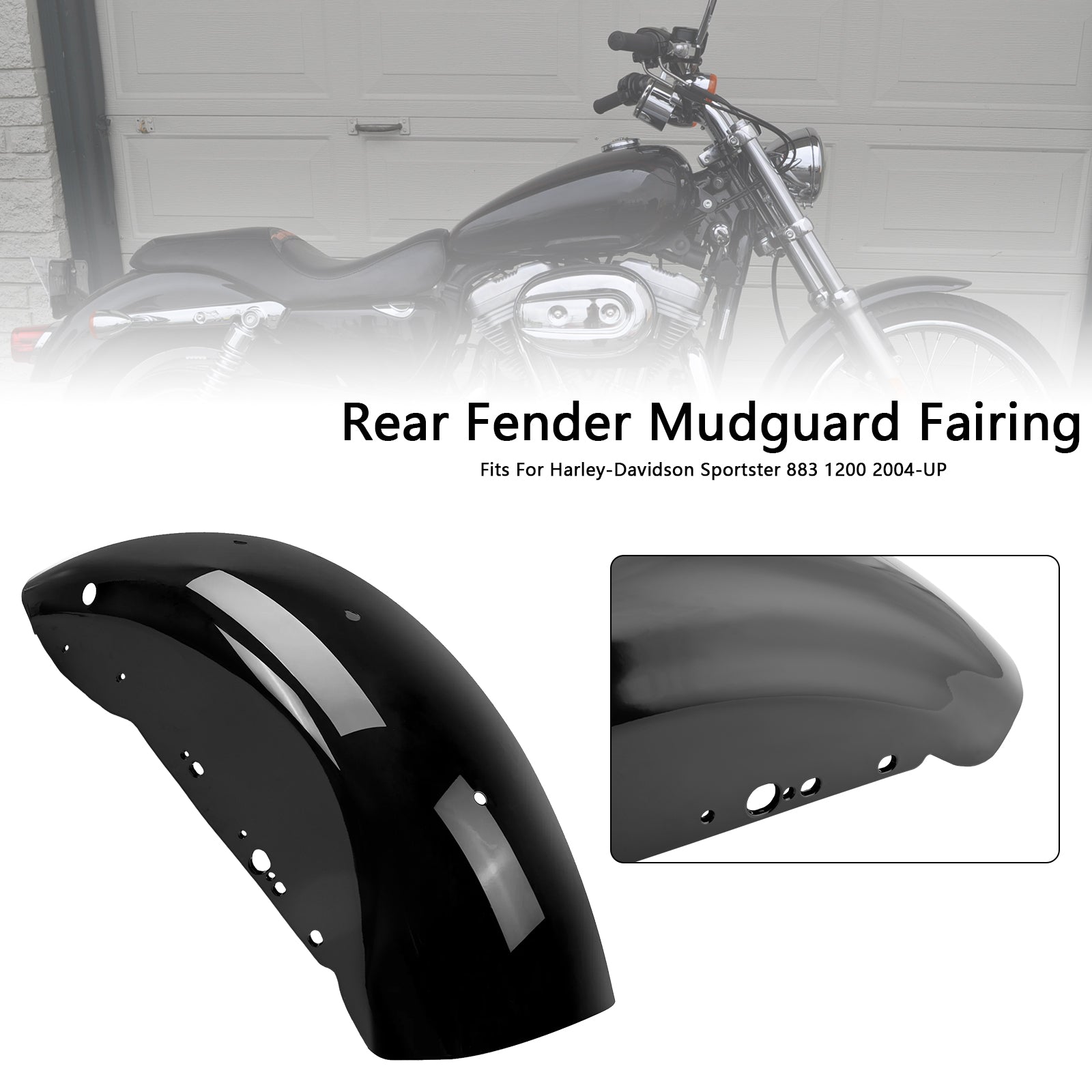 2004-UP Sportster 883 1200 Rear Fender Mudguard Fairing