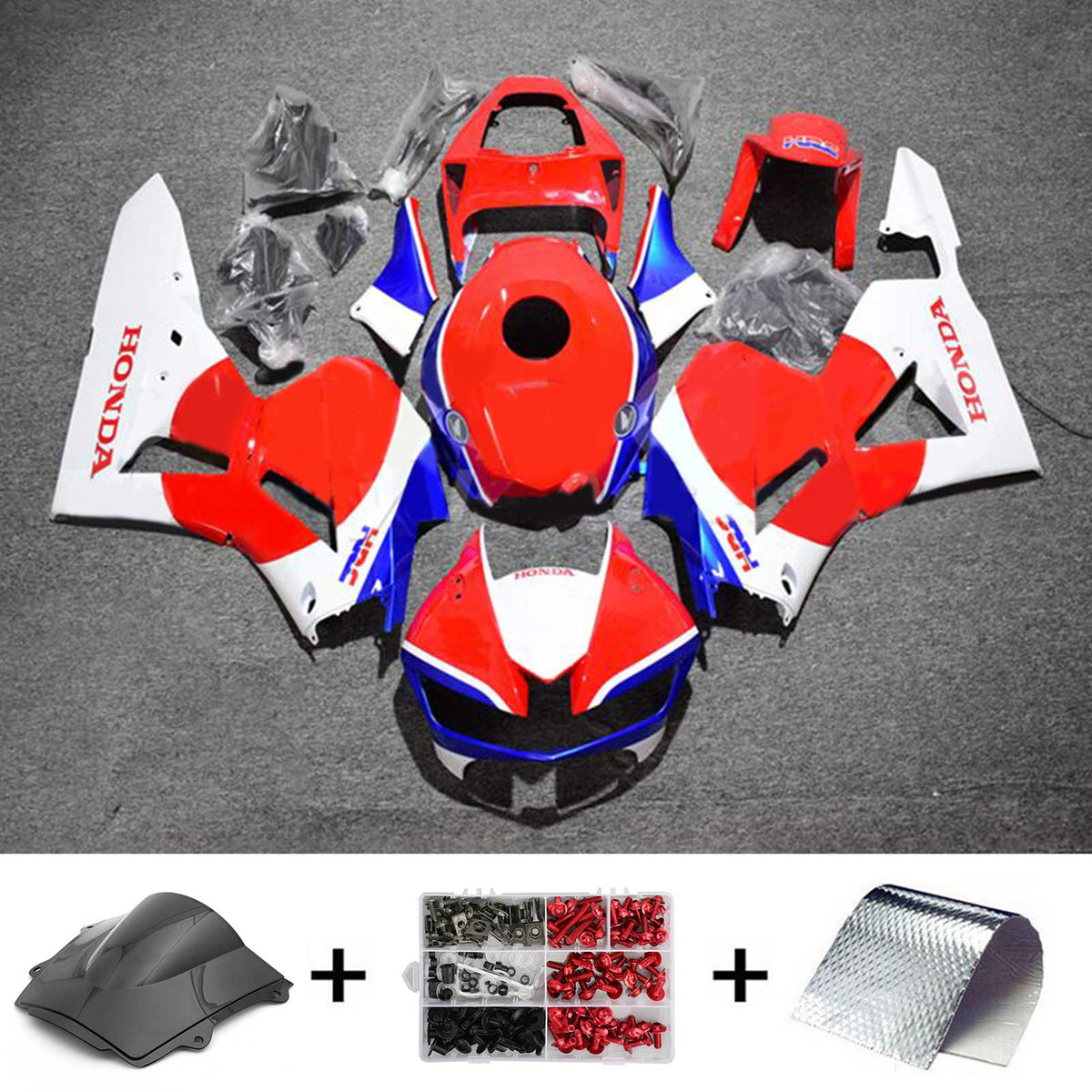 Amotopart 2013-2023 F5 CBR600RR Honda Red&Blue Style1 Fairing Kit