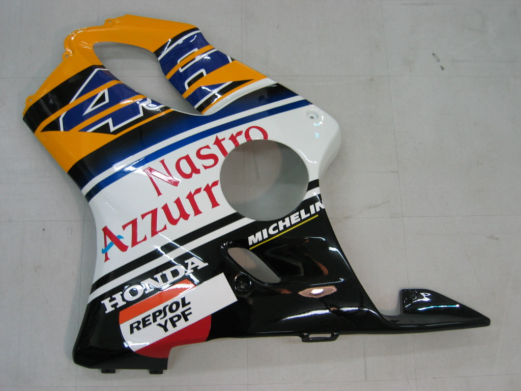 Amotopart 2004-2007 Honda CBR600 F4i Bleu et jaune avec logo Style3 Kit de carénage