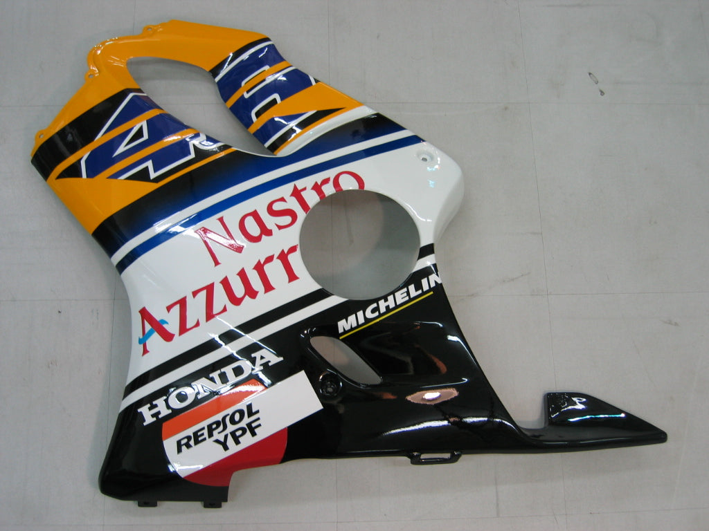 Amotopart 2004–2007 Honda CBR600 F4i Blau und Gelb mit Logo Style3 Verkleidungsset