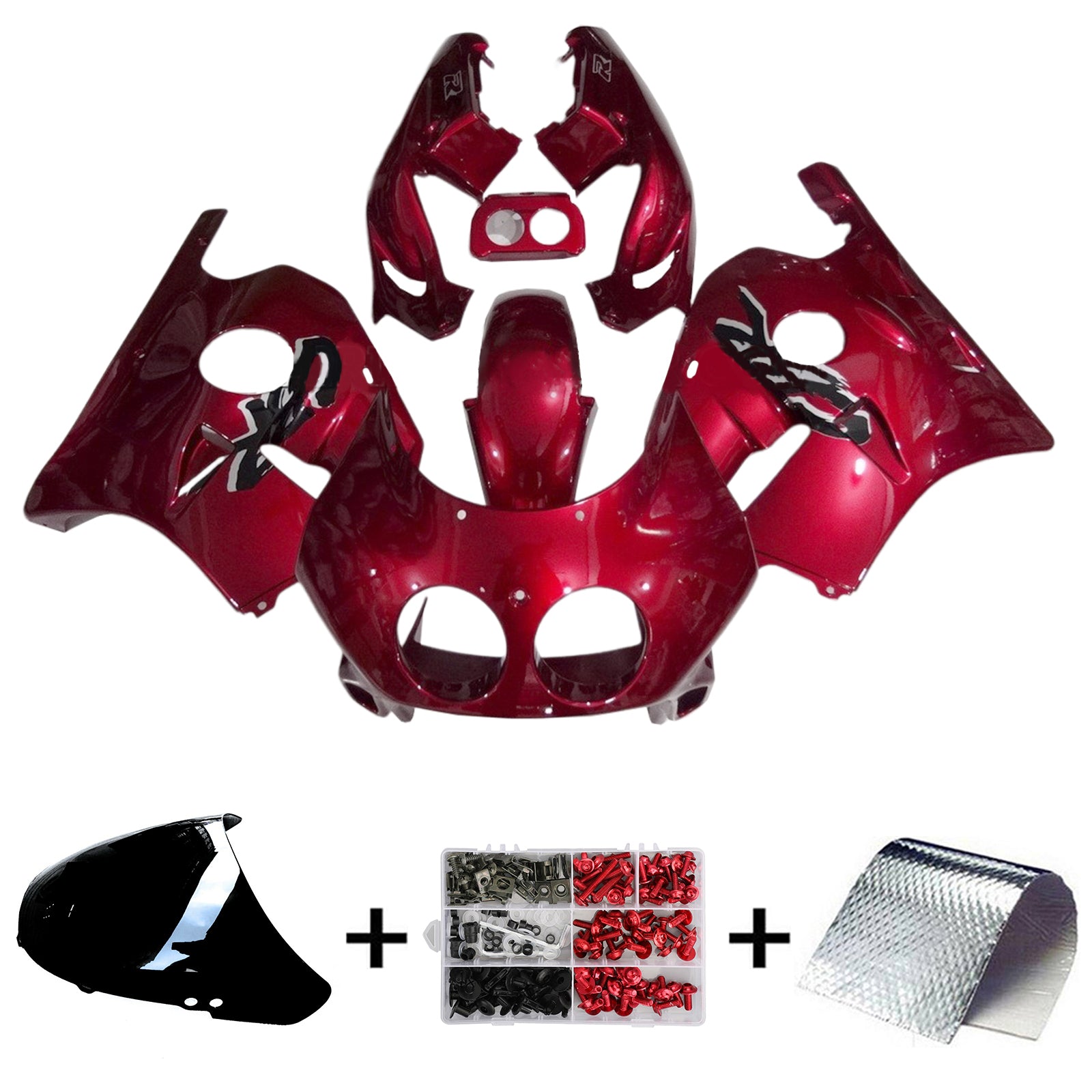 Amotopart 1990–1998 Honda CBR250RR MC22 rotes Verkleidungsset