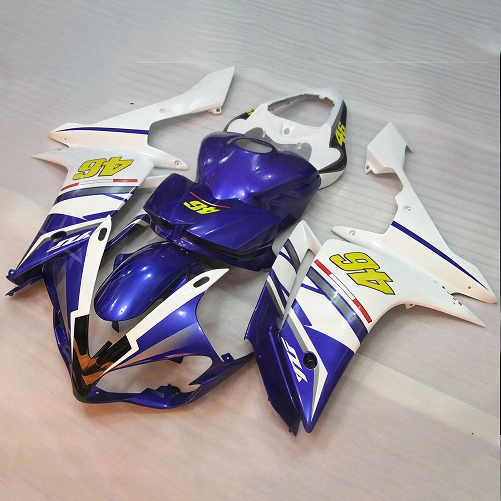 Amotopart 2007-2008 Yamaha YZF 1000 R1 Blue/White Fairing Kit