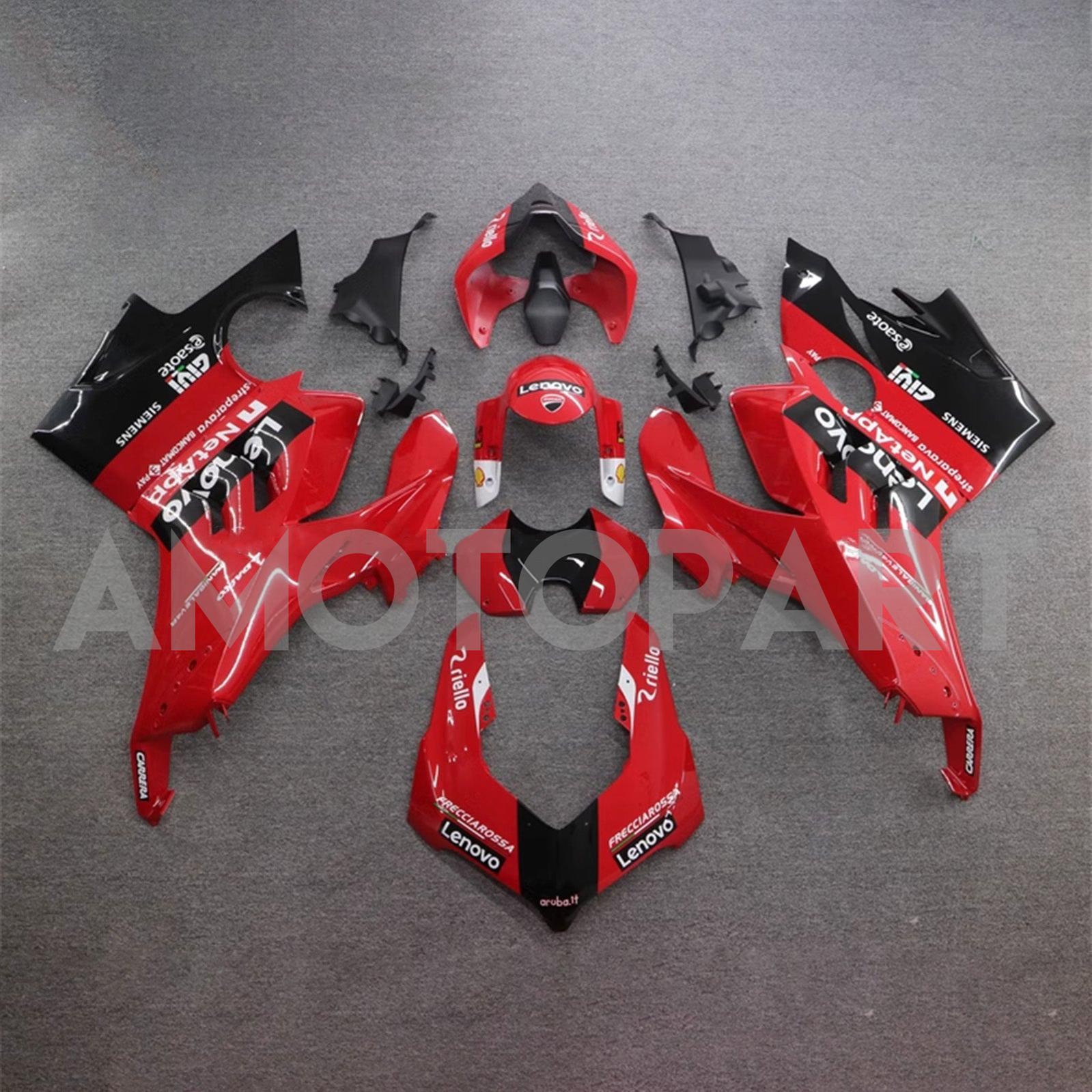 Amotopart Ducati 20-21 Panigale V4 V4S Red Black Fairing Kit
