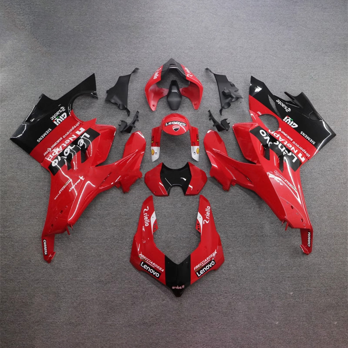 Amotopart Kit carena Ducati Panigale 20-21 V4 V4S &amp; 21-22 V4SP &amp; 19-22 V4R Rosso Nero