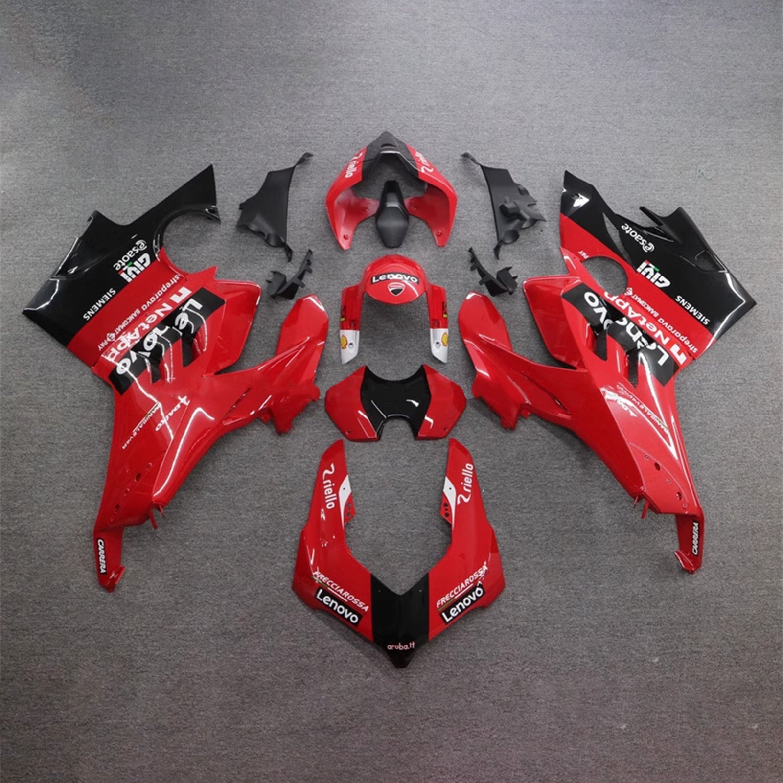 Amotopart Ducati Panigale 20-21 V4 V4S &amp; 21-22 V4SP &amp; 19-22 V4R Rot-Schwarz-Verkleidungssatz