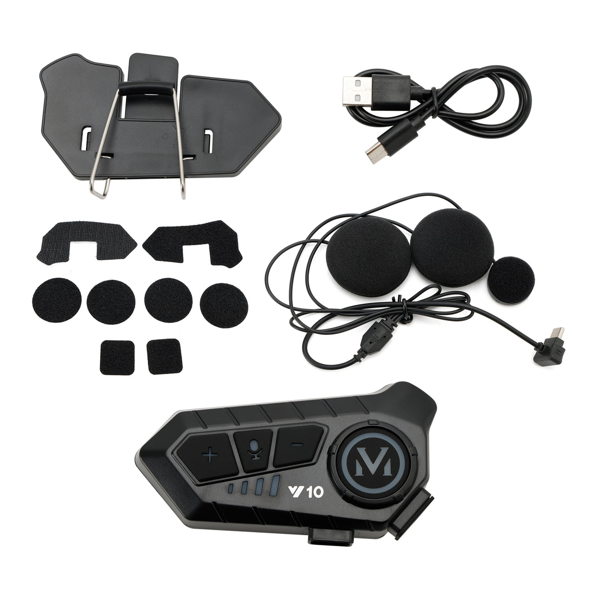 Auricolare Bluetooth per casco con altoparlante universale per casco nero per moto