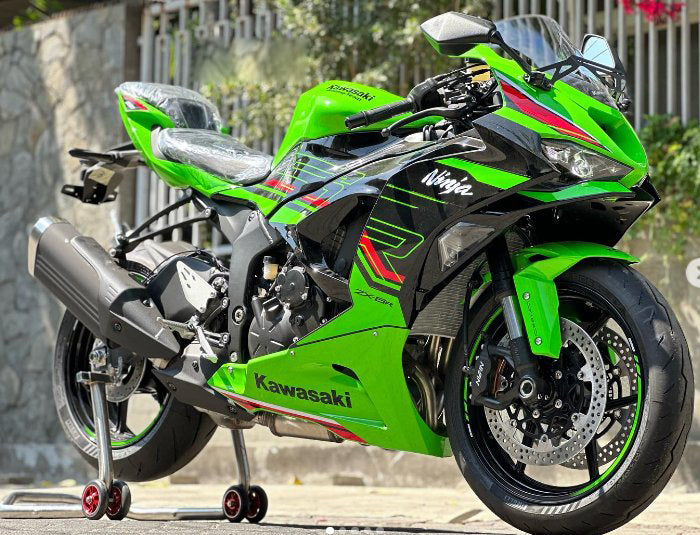 Amotopart 2019-2023 Kawasaki ZX6R Green Black Fairing Kit