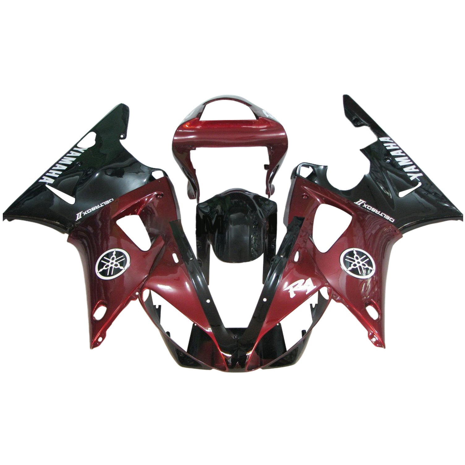 Amotopart 2000-2001 Yamaha YZF 1000 R1 Kit de carenado negro rojo oscuro