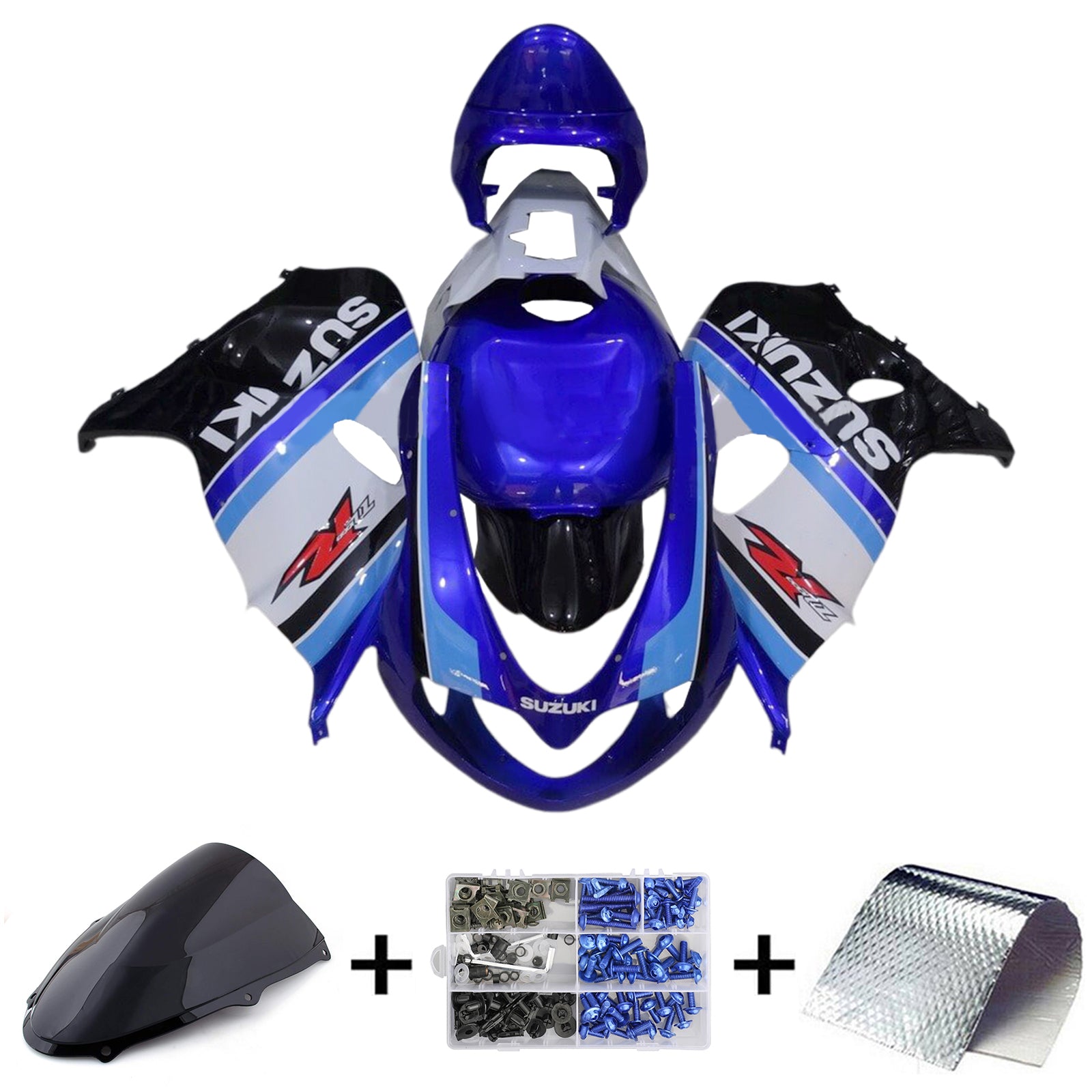 Amotopart 1998–2003 TL1000R Suzuki Blue&amp;White Style8 Verkleidungsset