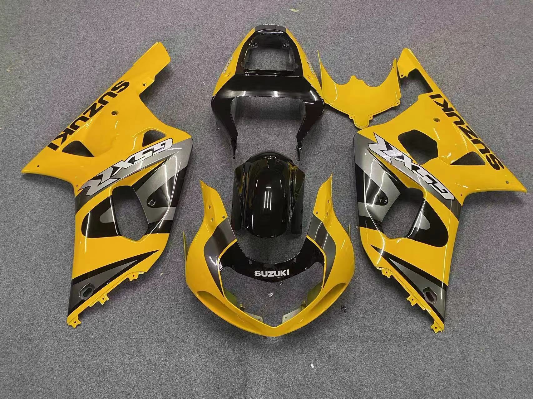 Amotopart Suzuki 01-03 GSXR600 & 00-03 GSXR750 Fairing Yellow Kit