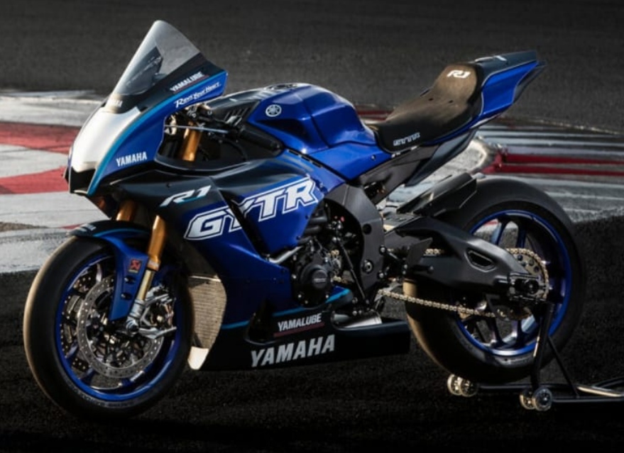 Amotopart Verkleidungsset für Yamaha YZF R1 2020–2024, Blau und Silber, Style2