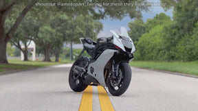 Amotopart Yamaha 2017-2023 YZF 600 R6 Carbon Fiber & Light Grey Fairing Kit