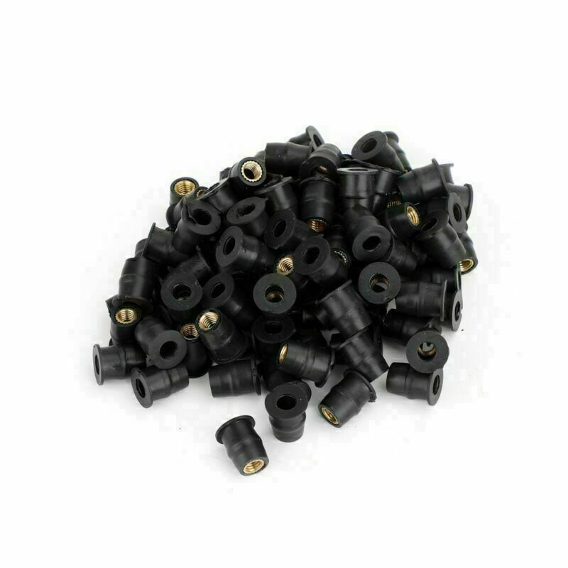 100 Quantity 10-32 M5 Rubber Well Nut Windscreen & Fairing 3/8 Wellnuts-5mm Generic