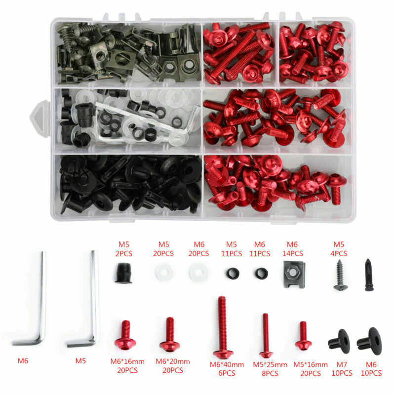 Kit de boulons de carénage de moto Ducati 1098 Honda CBR600F Kawasaki Ninja CBR600F, Clips de fixation, vis