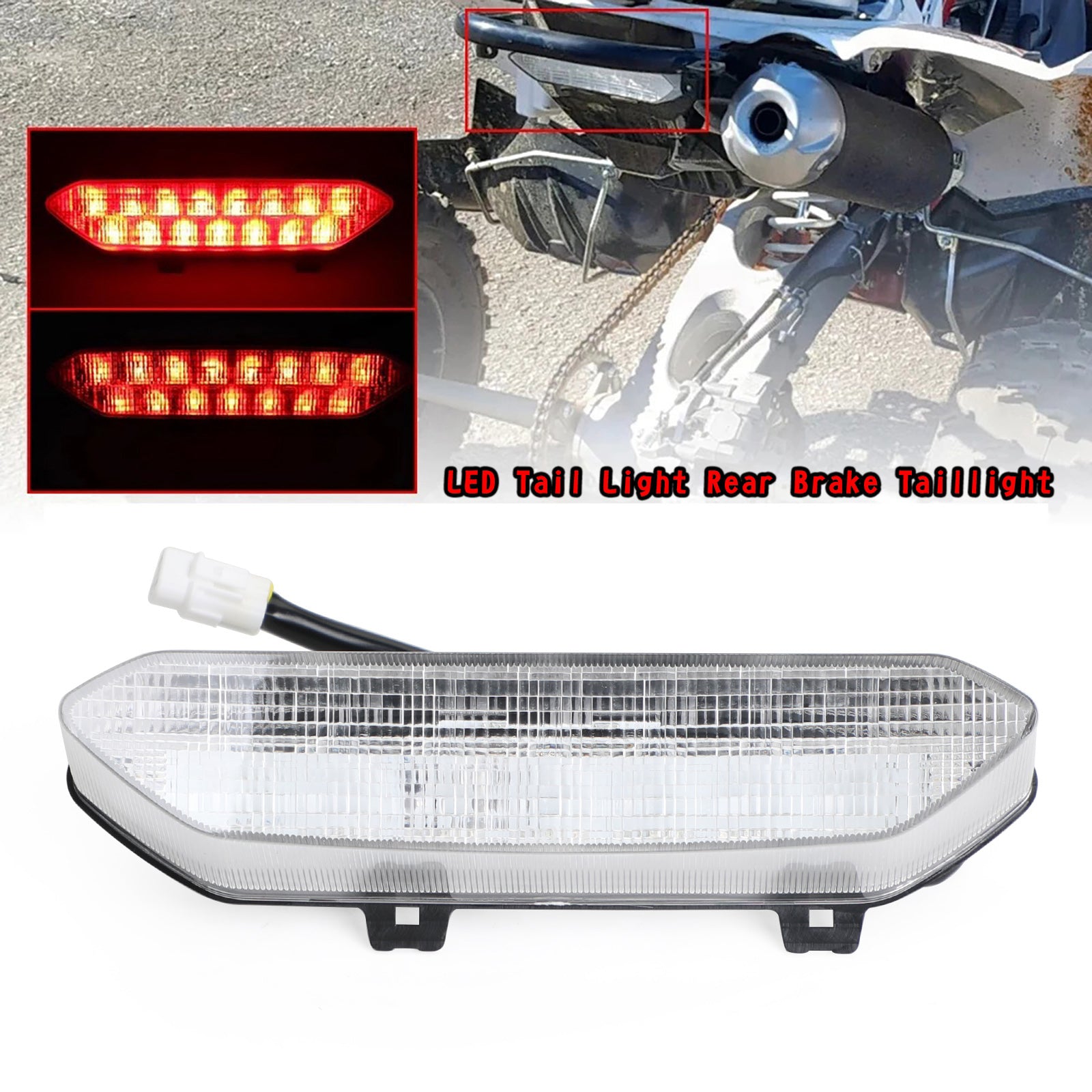 LED Brake Tail Light Fit For Yamaha Raptor 700/700R YFZ450R 2006-2018 Generic