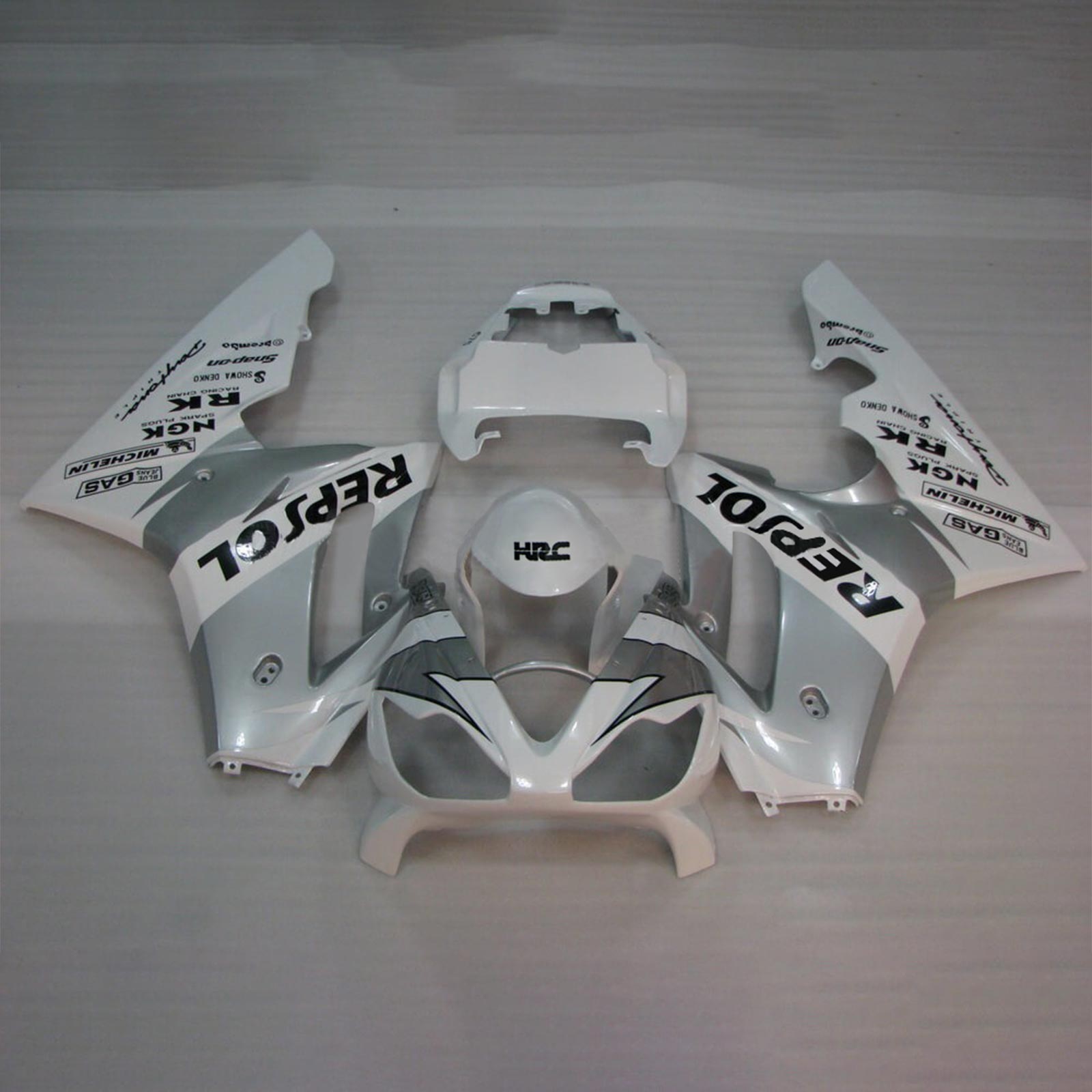 Amotopart Triumph 2002–2005 Daytona 600/650 weißes Repjol-Verkleidungsset