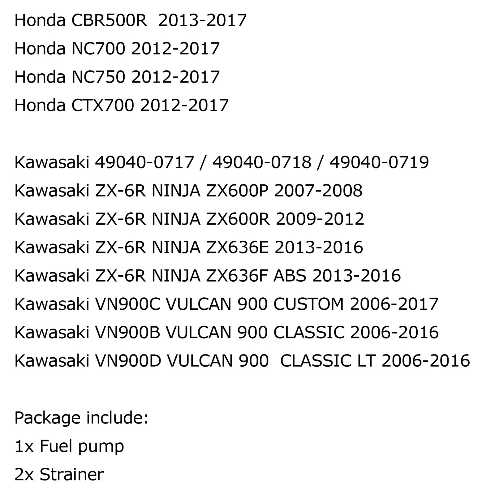 Fuel Pump Fits Honda CB500F CBR 500R 600R CRF250 NC750 CRF1000 Africa Twin