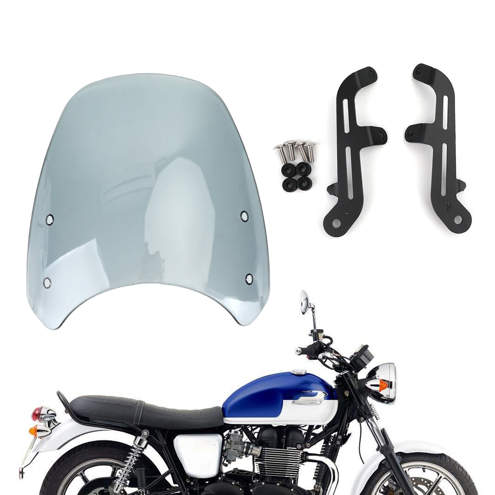 Pare-brise moteur en plastique ABS pour Triumph Bonneville T100 T120 gris générique