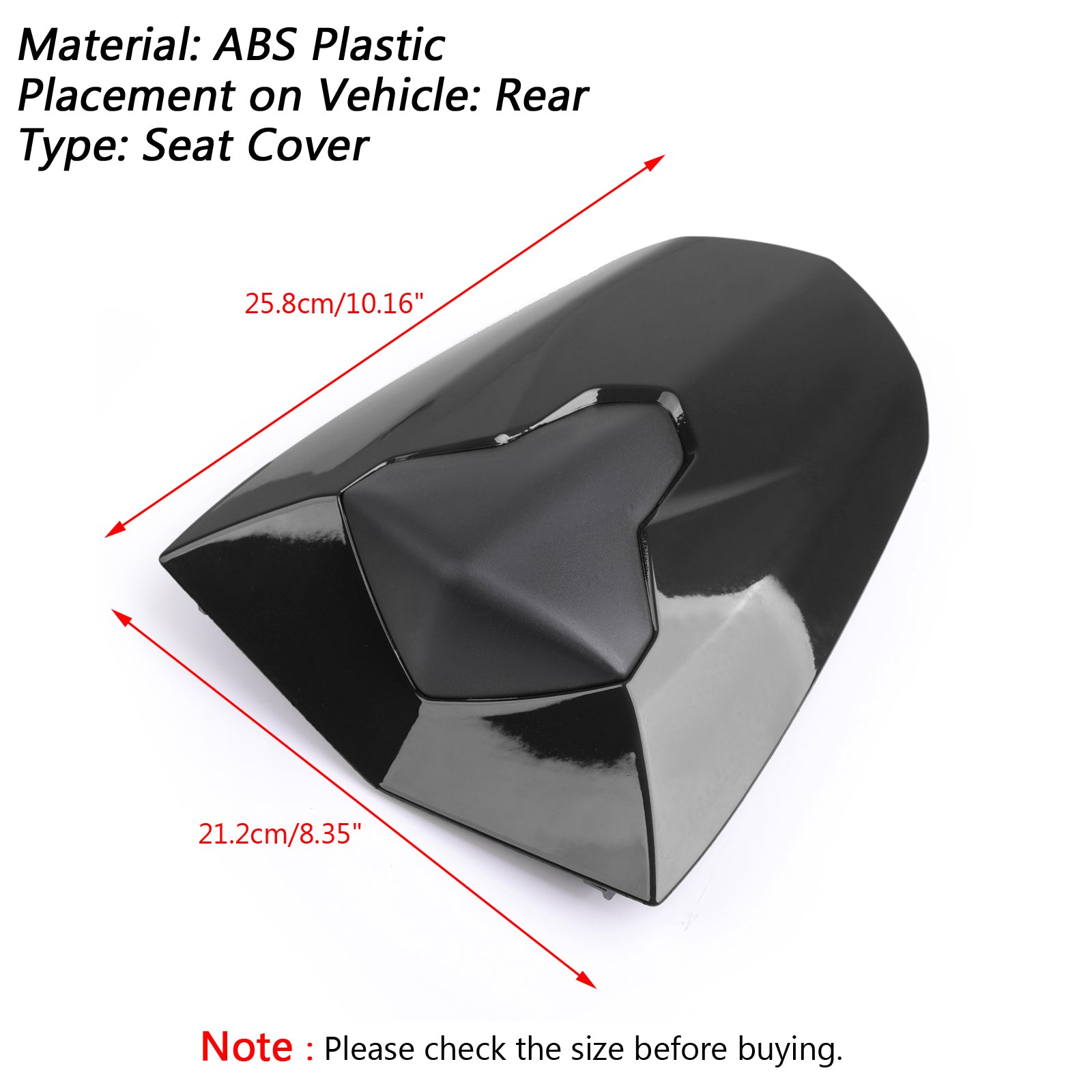 13-18 Daytona 675 y 675R ABS cubierta de asiento trasero del pasajero