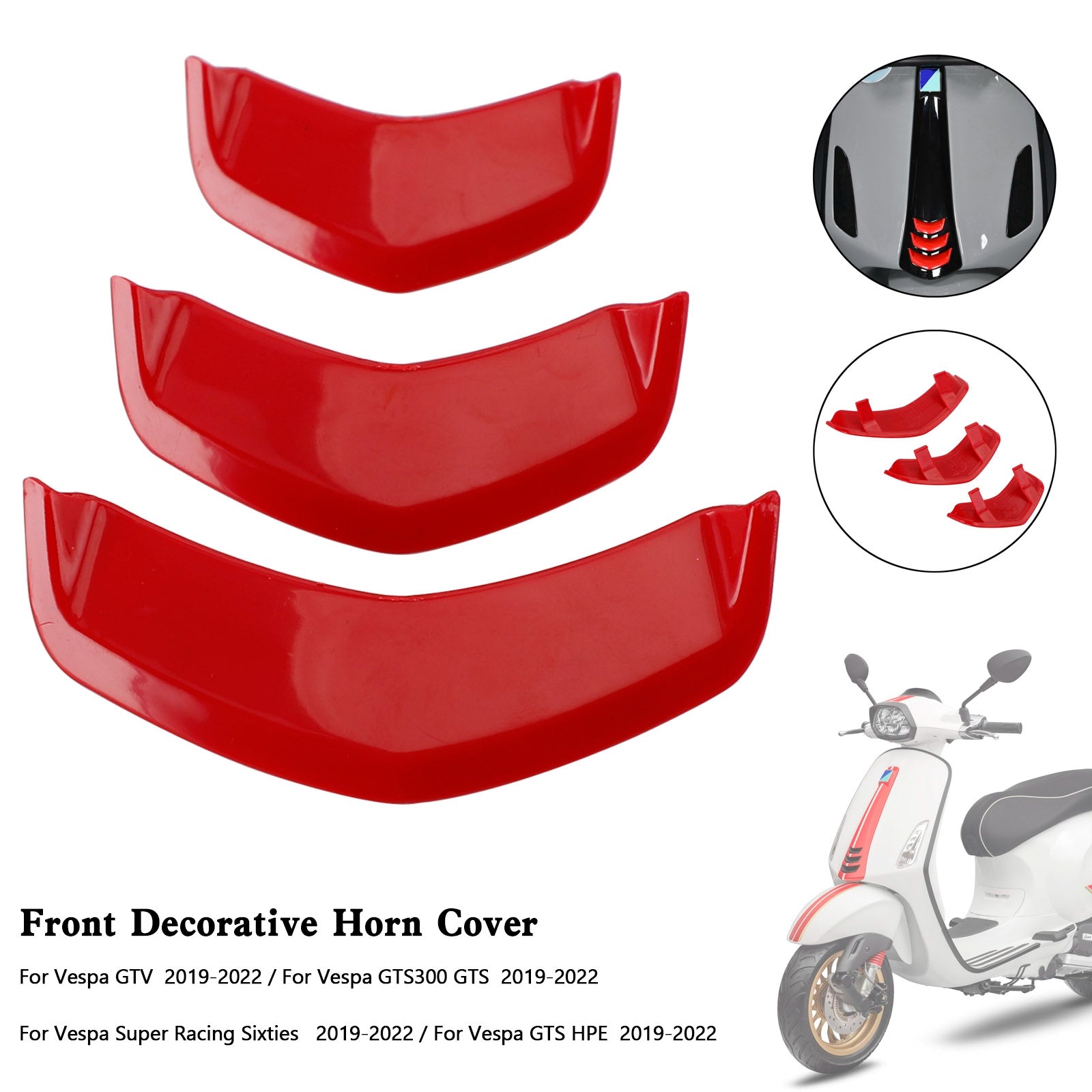 Front Horn Cover Decoration Trim For Vespa Sprint 300 GTS 300 HPE GTV