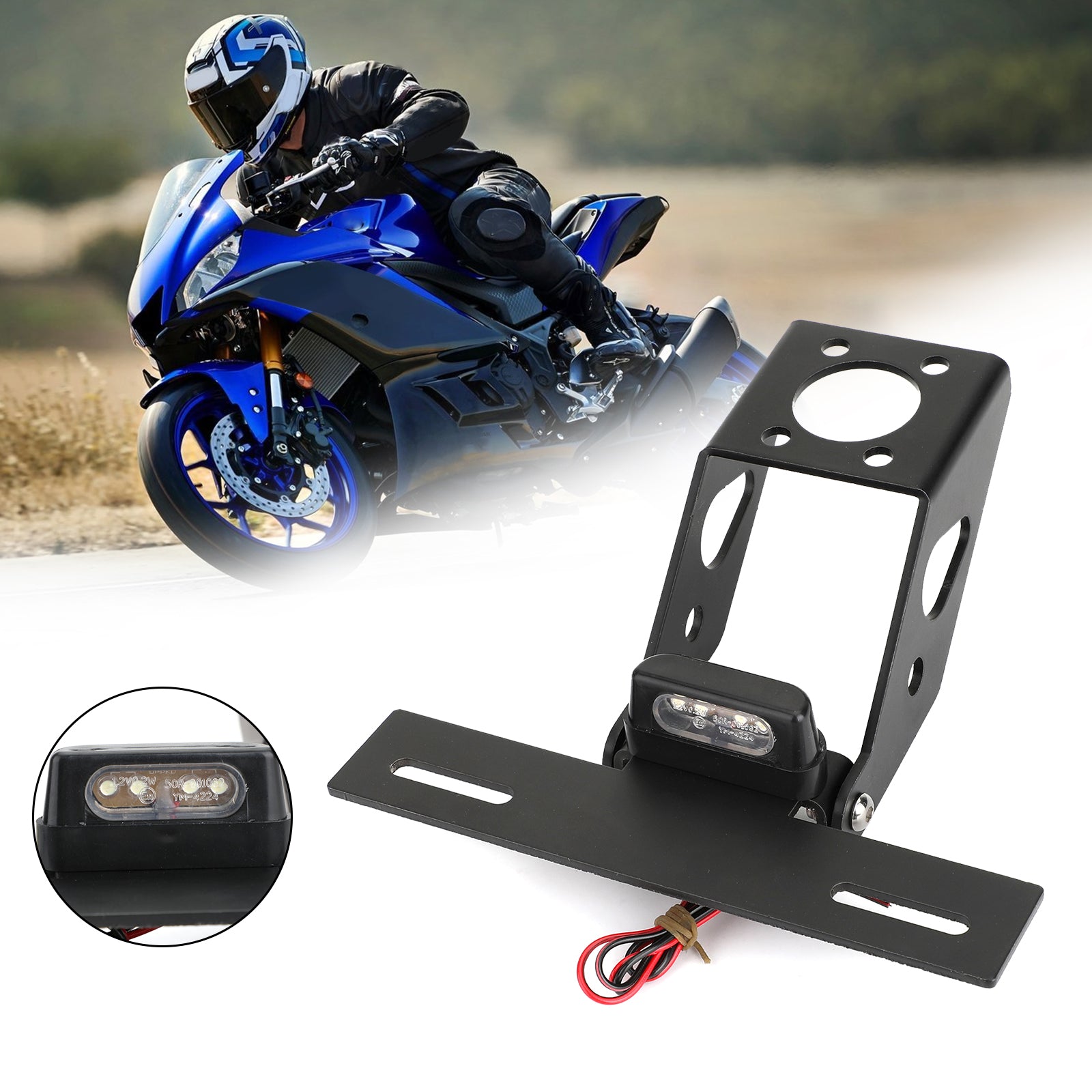 Support de support de plaque d'immatriculation arrière pour YAMAHA YZF R6 2008-2019