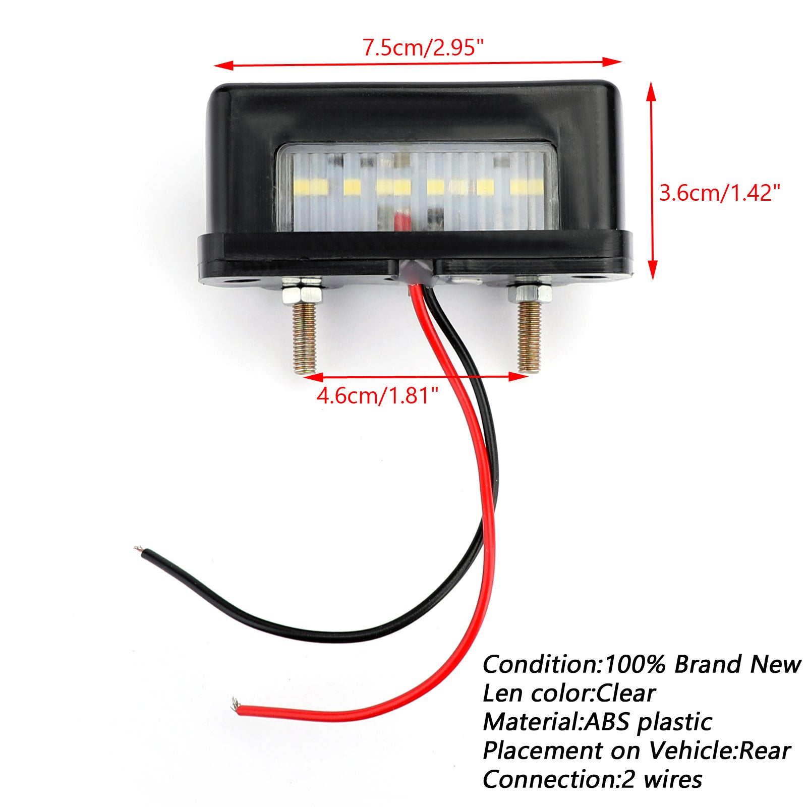 LED Rear License Plate Light Taillight Universal Black