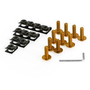 10x Aluminum M6 x 20mm Motorcycle Screen Bolts & Spring C clips For Honda Generic