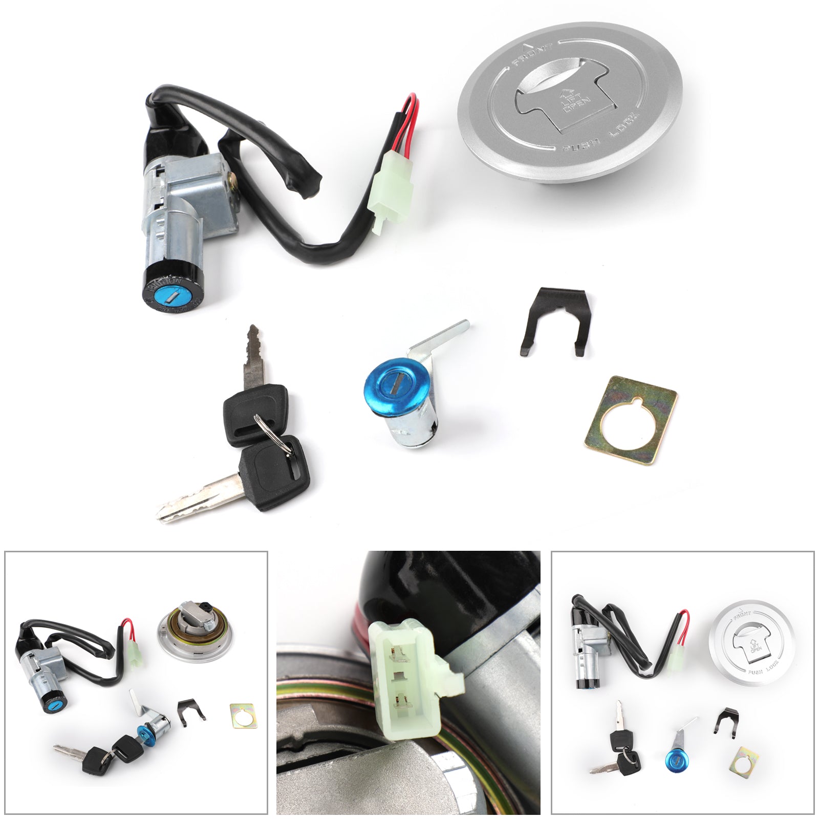 09-13 Honda CBF125 Ignition Switch Petrol Fuel Cap Seat Lock Set Kit Keys