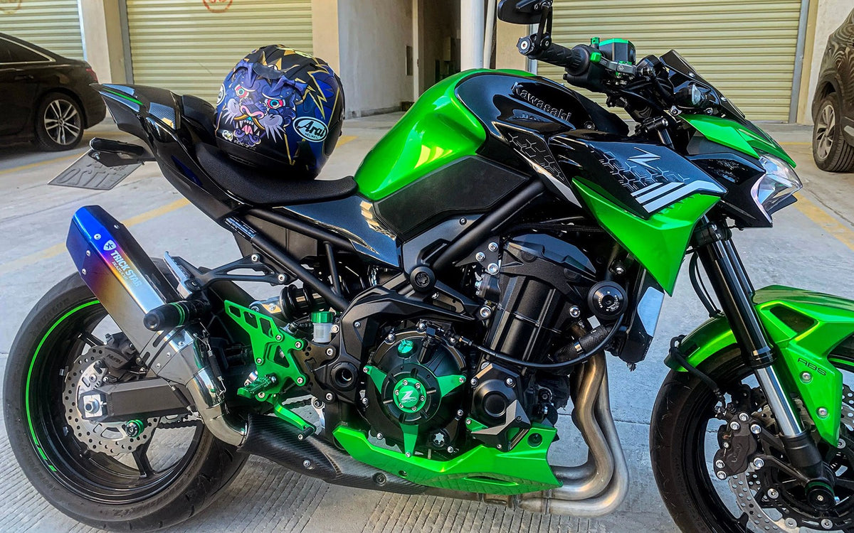 Amotopart 2020–2021 Kawasaki Z900 grünes Verkleidungsset