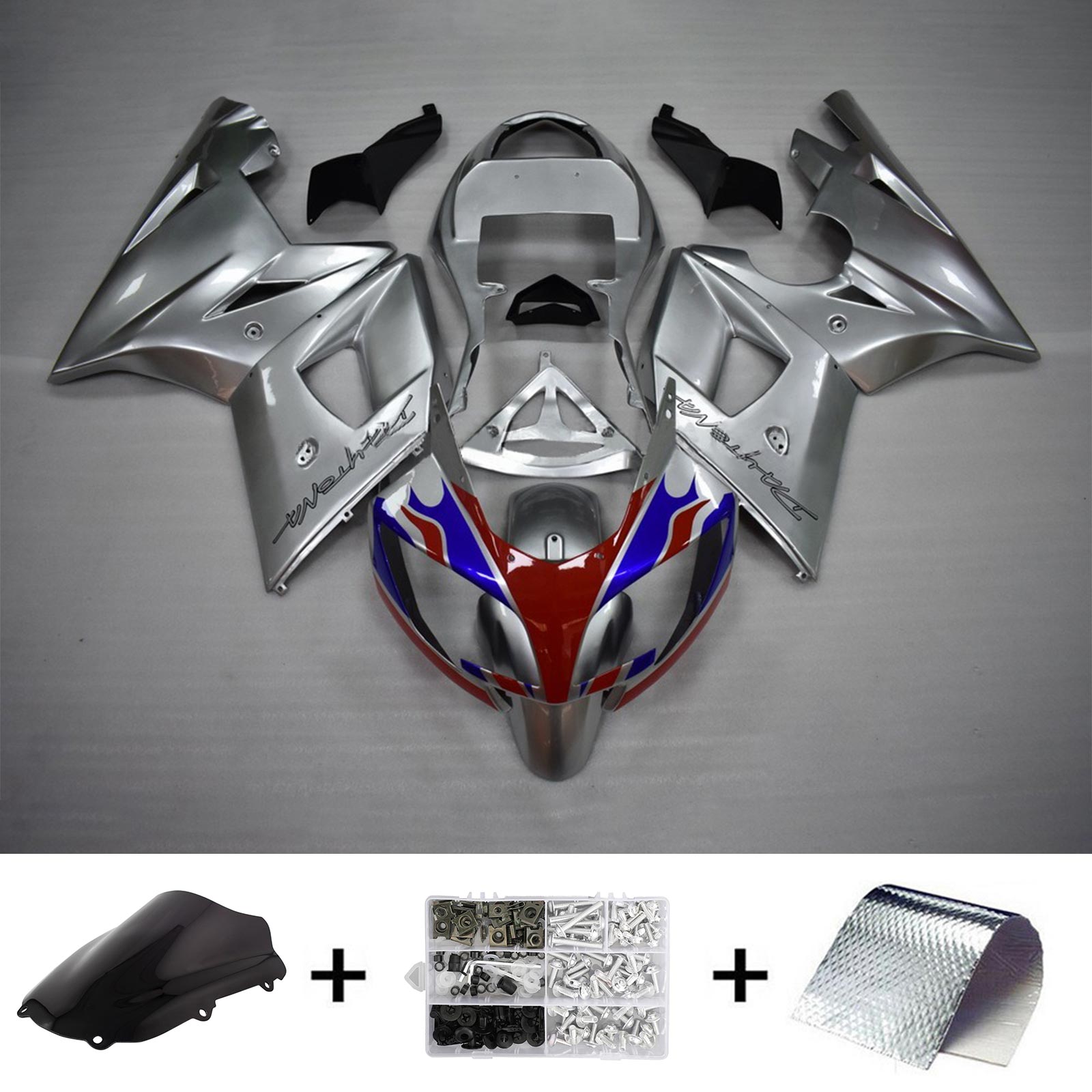 Amotopart Triumph 2002-2005 Daytona 600/650 Sliver Fairing Kit