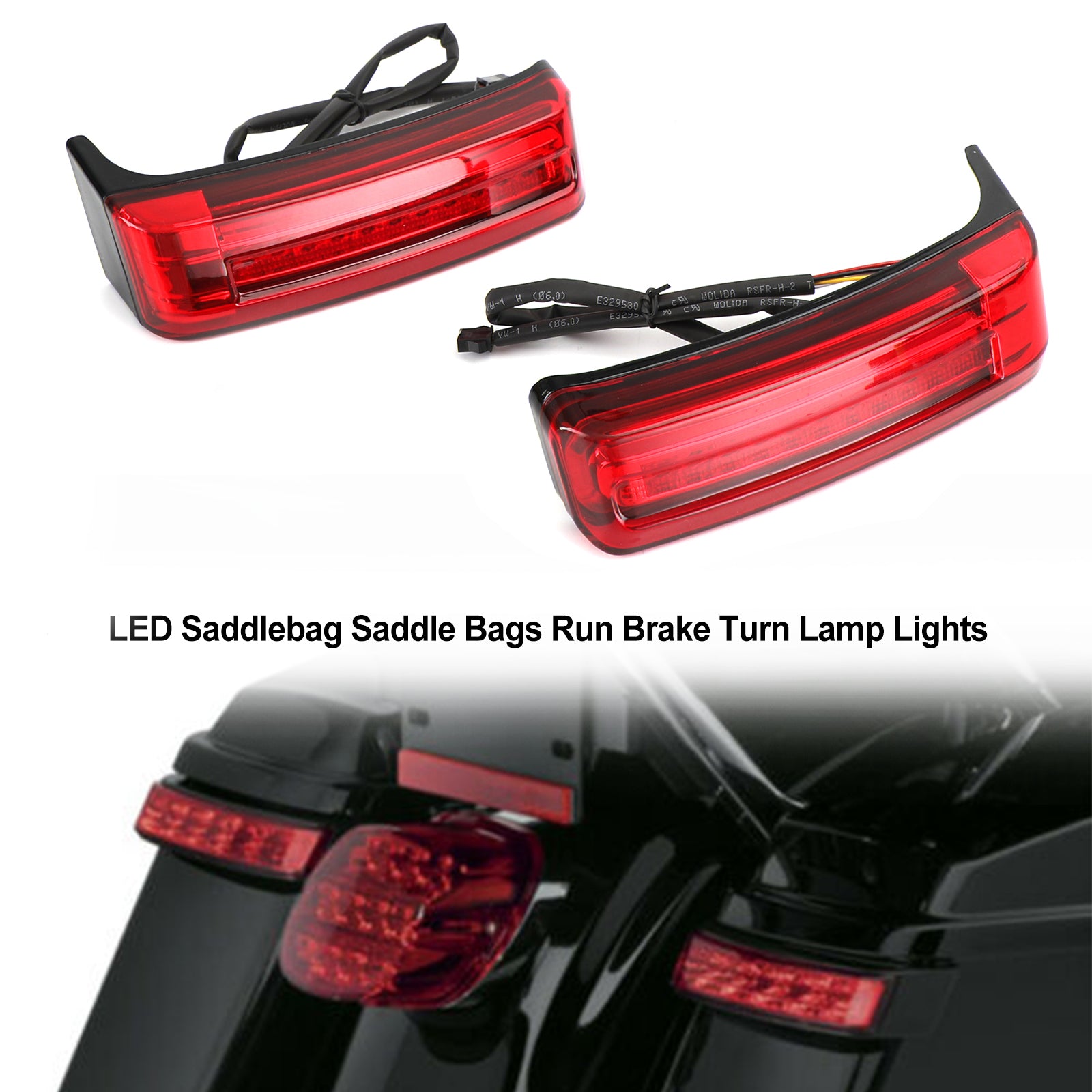 LED-Satteltaschen-Satteltaschen-Lauf-Brems-Blinker-Leuchten für Touring 2014–2021, generisch